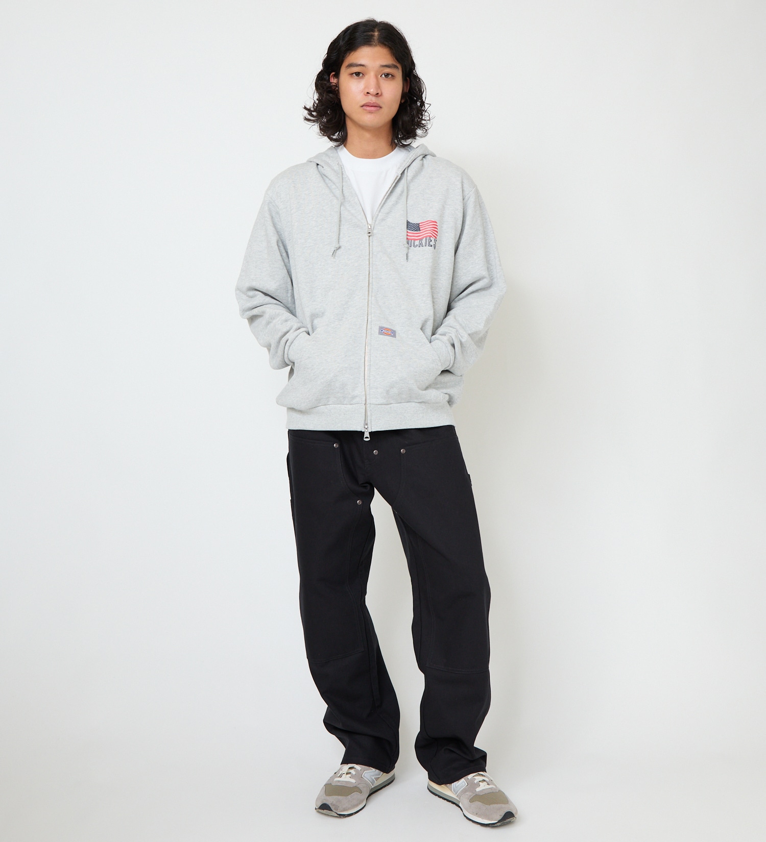 Dickies(ディッキーズ)のUSフラッグジップフーディー|トップス/パーカー/メンズ|ヘザ－グレー