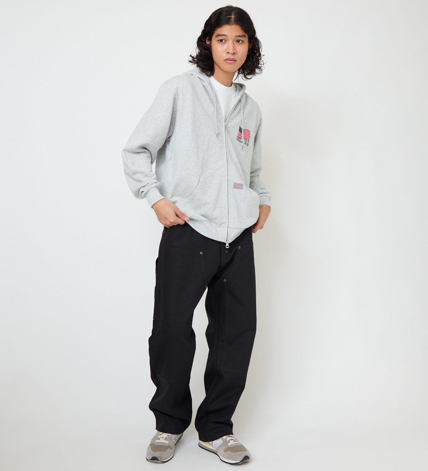 Dickies(ディッキーズ)のUSフラッグジップフーディー|トップス/パーカー/メンズ|ヘザ－グレー