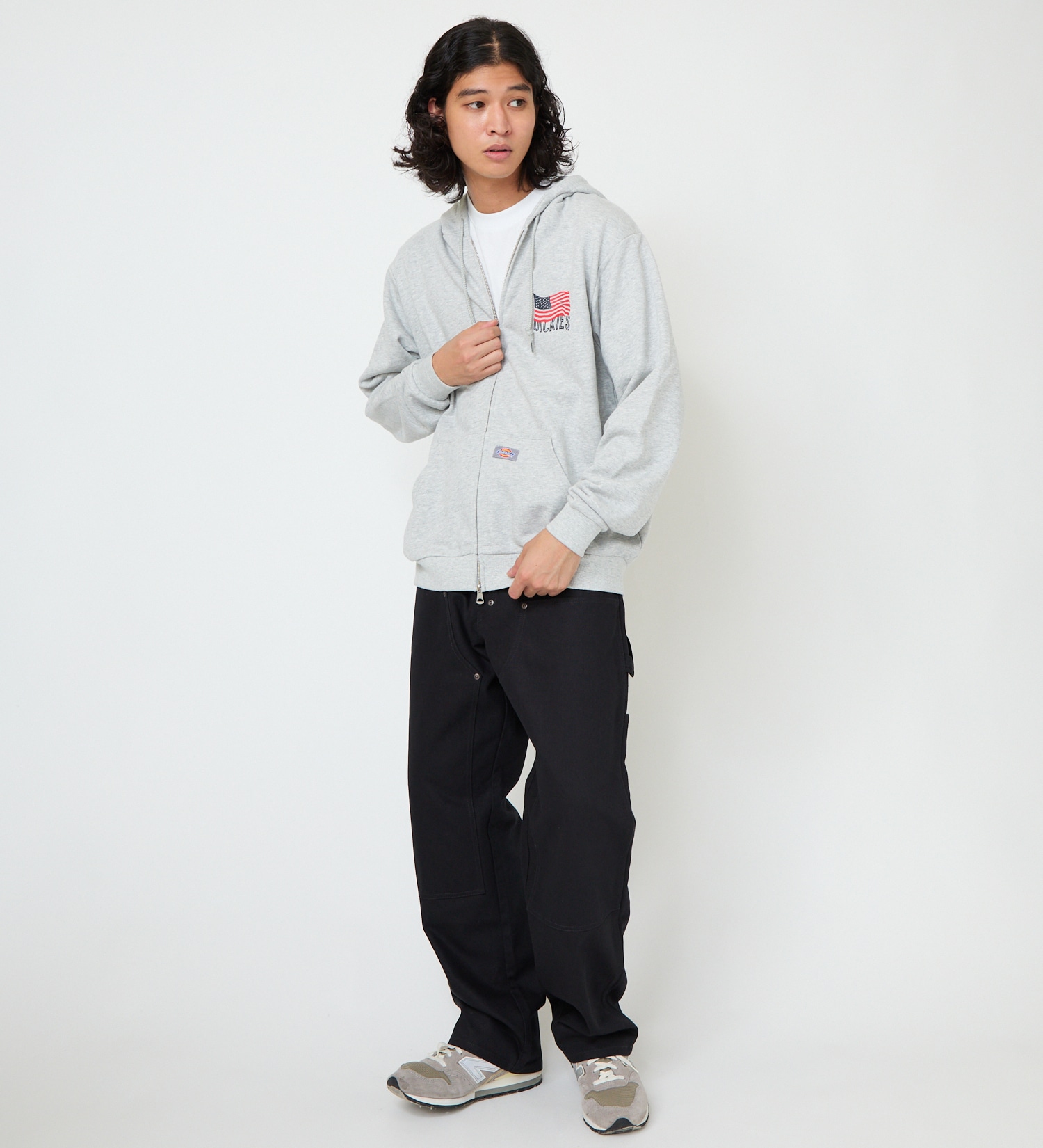 Dickies(ディッキーズ)のUSフラッグジップフーディー|トップス/パーカー/メンズ|ヘザ－グレー