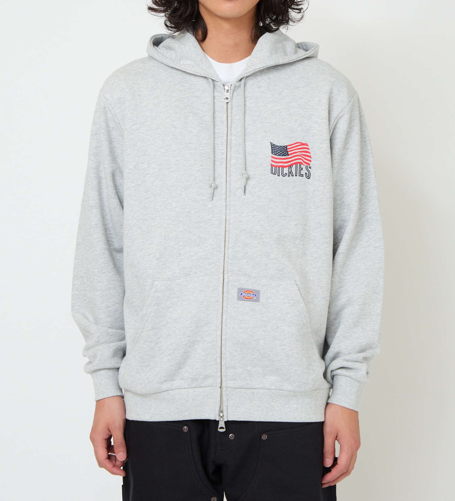 Dickies(ディッキーズ)のUSフラッグジップフーディー|トップス/パーカー/メンズ|ヘザ－グレー