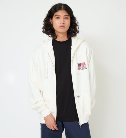 Dickies(ディッキーズ)のUSフラッグジップフーディー|トップス/パーカー/メンズ|ホワイト
