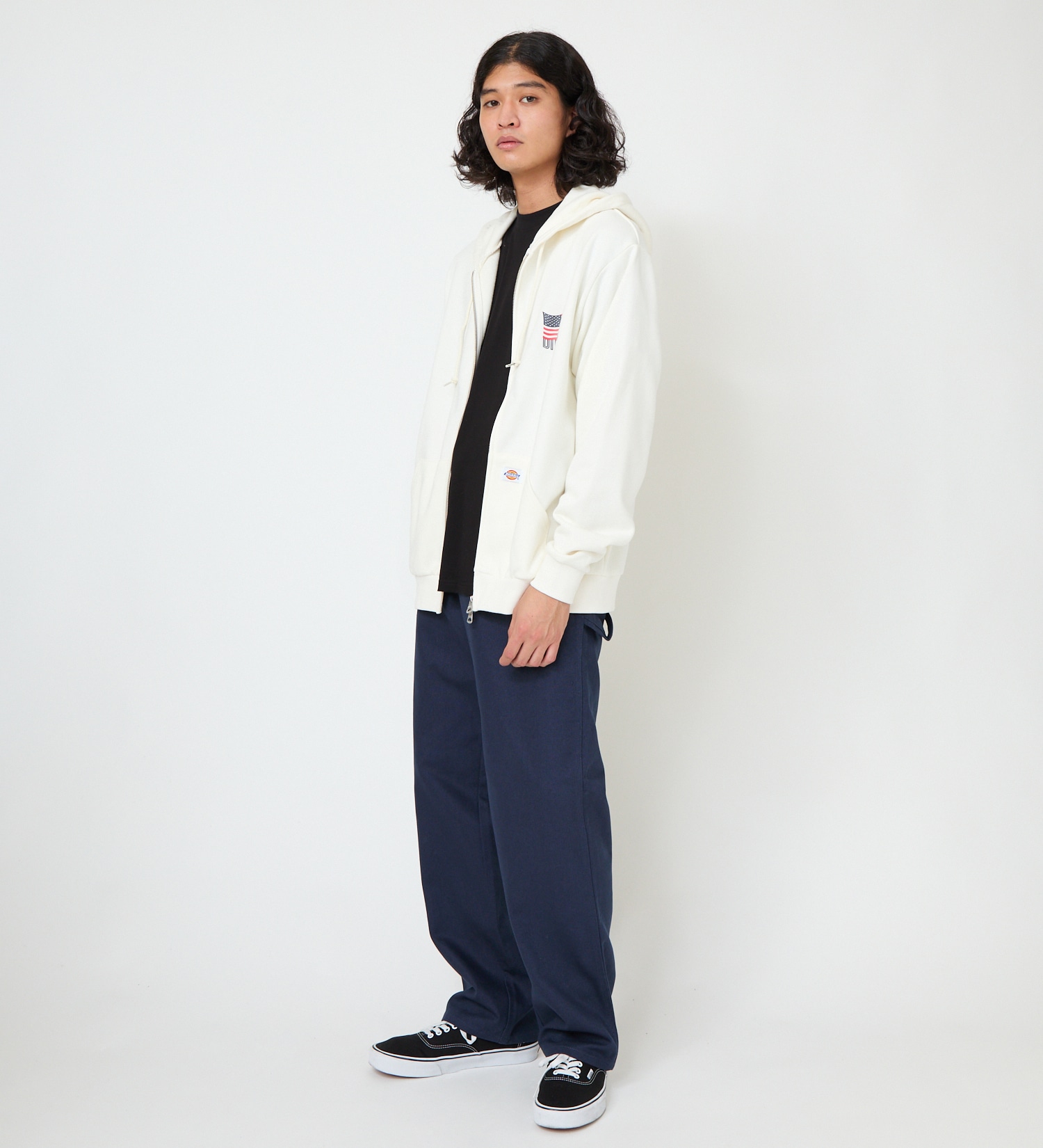Dickies(ディッキーズ)のUSフラッグジップフーディー|トップス/パーカー/メンズ|ホワイト