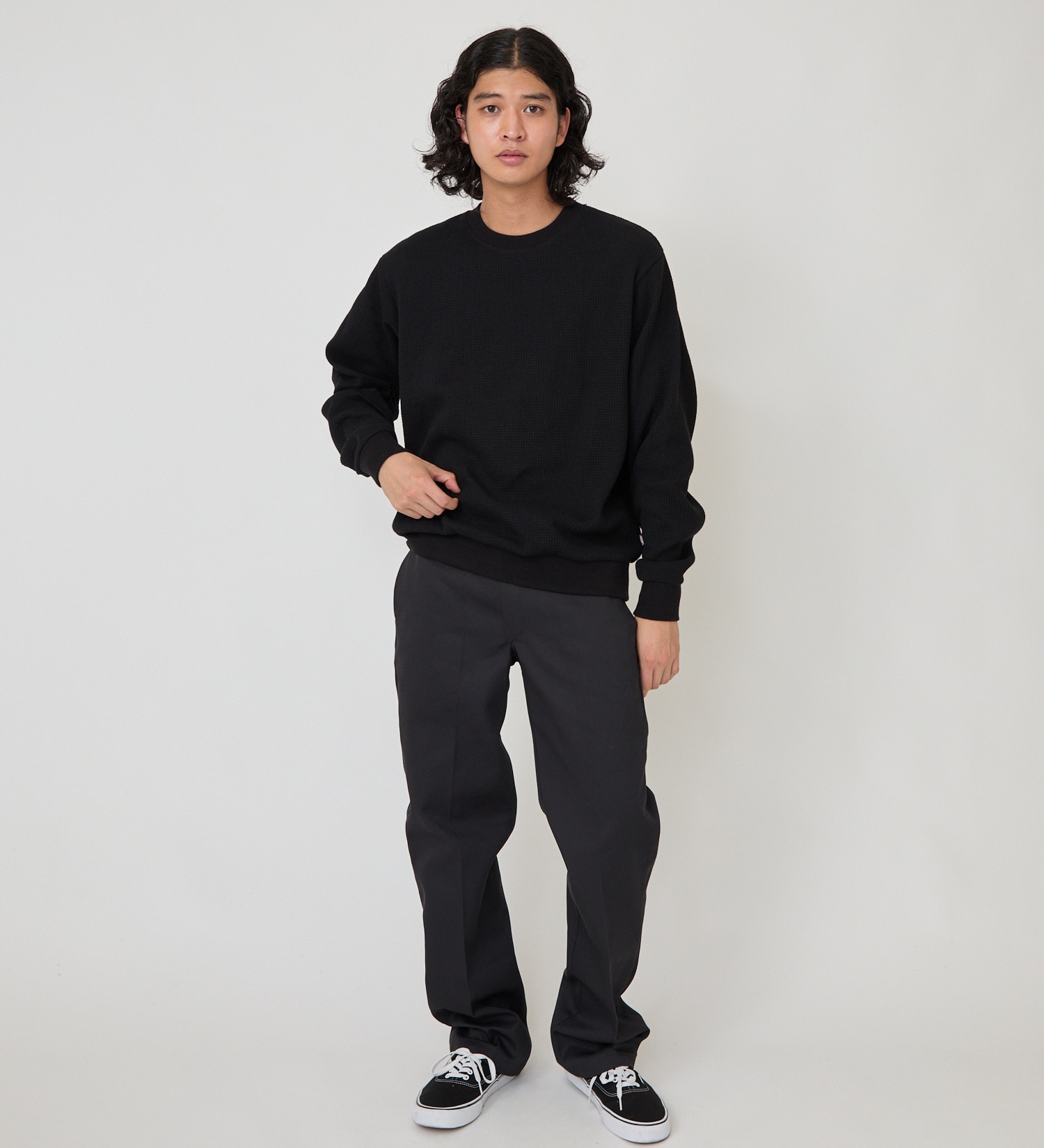 Dickies(ディッキーズ)のヘビーワッフルスウェット|トップス/スウェット/メンズ|ブラック