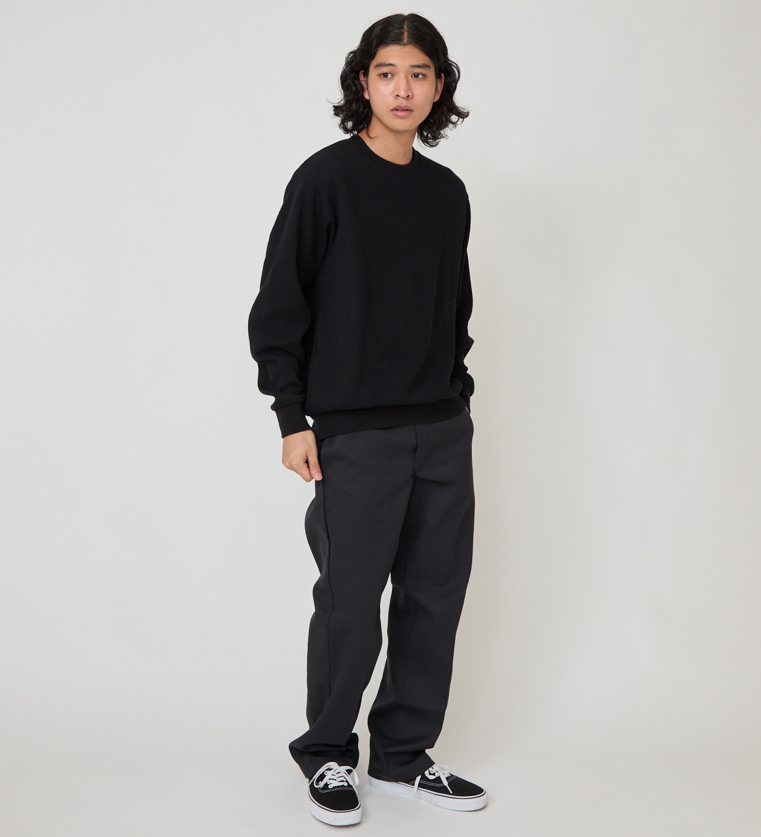 Dickies(ディッキーズ)のヘビーワッフルスウェット|トップス/スウェット/メンズ|ブラック