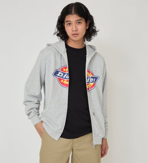 フロントロゴジップフーディー