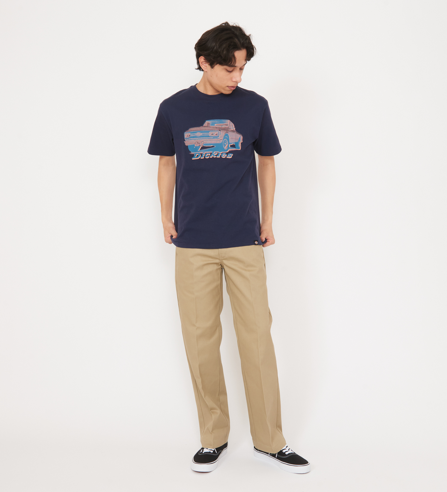 Dickies(ディッキーズ)のグラフィックTシャツ　半袖(car)|トップス/Tシャツ/カットソー/メンズ|ネイビー