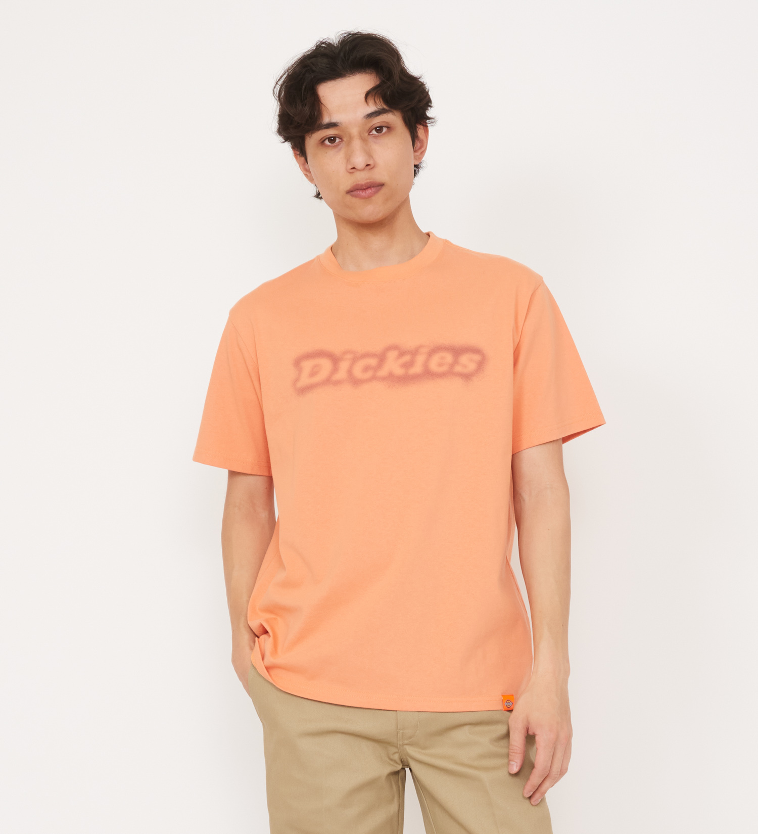 Dickies(ディッキーズ)のグラフィックTシャツ 半袖(Fuzzy Logo)|トップス/Tシャツ/カットソー/メンズ|オレンジ