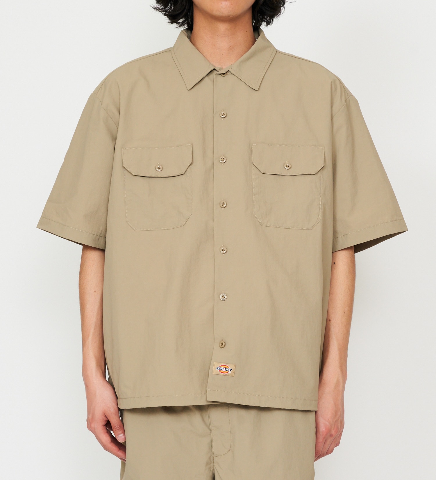 Dickies(ディッキーズ)のワークシャツ 半袖 ドローコード|トップス/シャツ/ブラウス/メンズ|ベージュ
