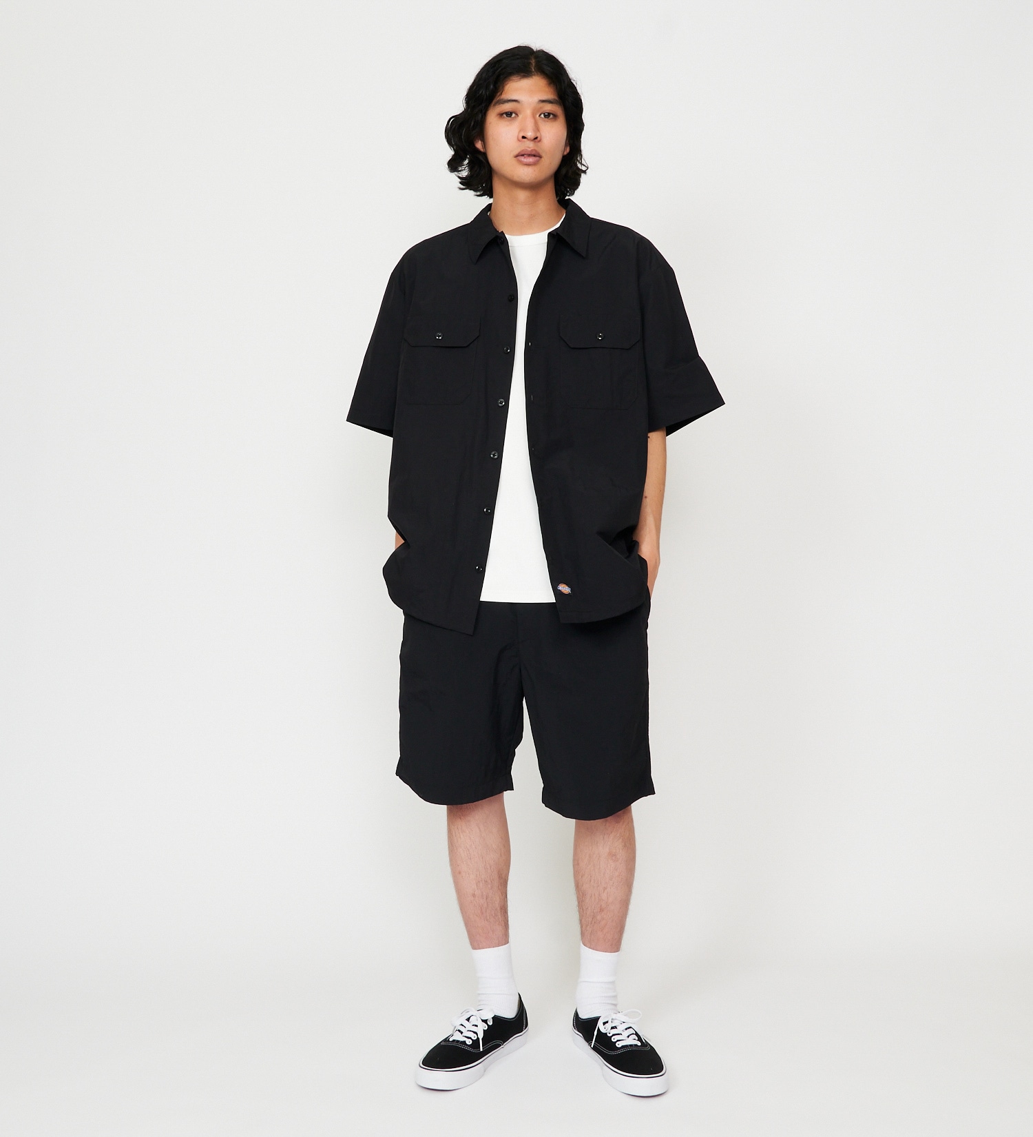 Dickies(ディッキーズ)の【大きいサイズ】ワークシャツ 半袖 ドローコード|トップス/シャツ/ブラウス/メンズ|ブラック