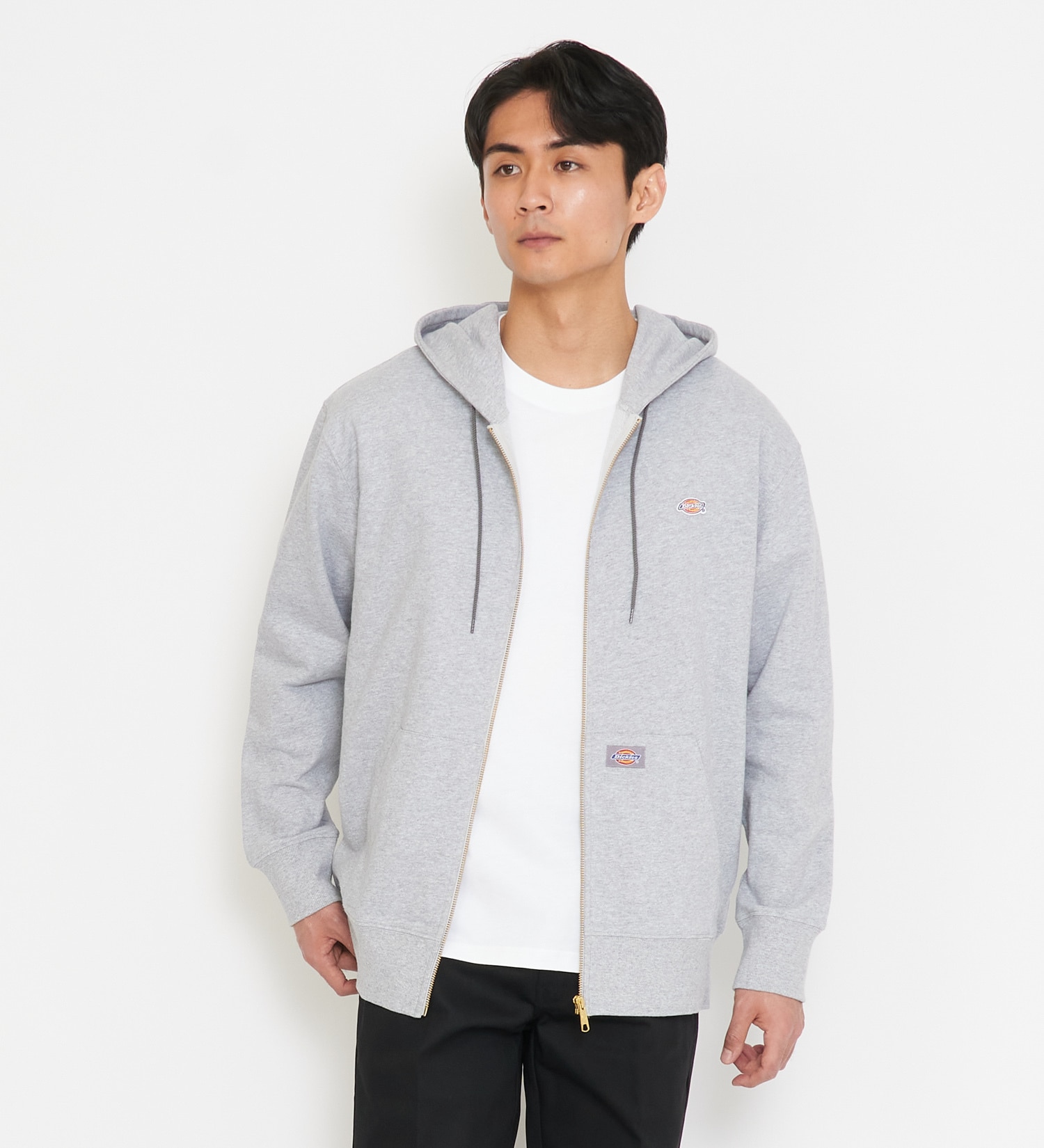 Dickies(ディッキーズ)のワッペンジップアップパーカー|トップス/パーカー/メンズ|ヘザ－グレー