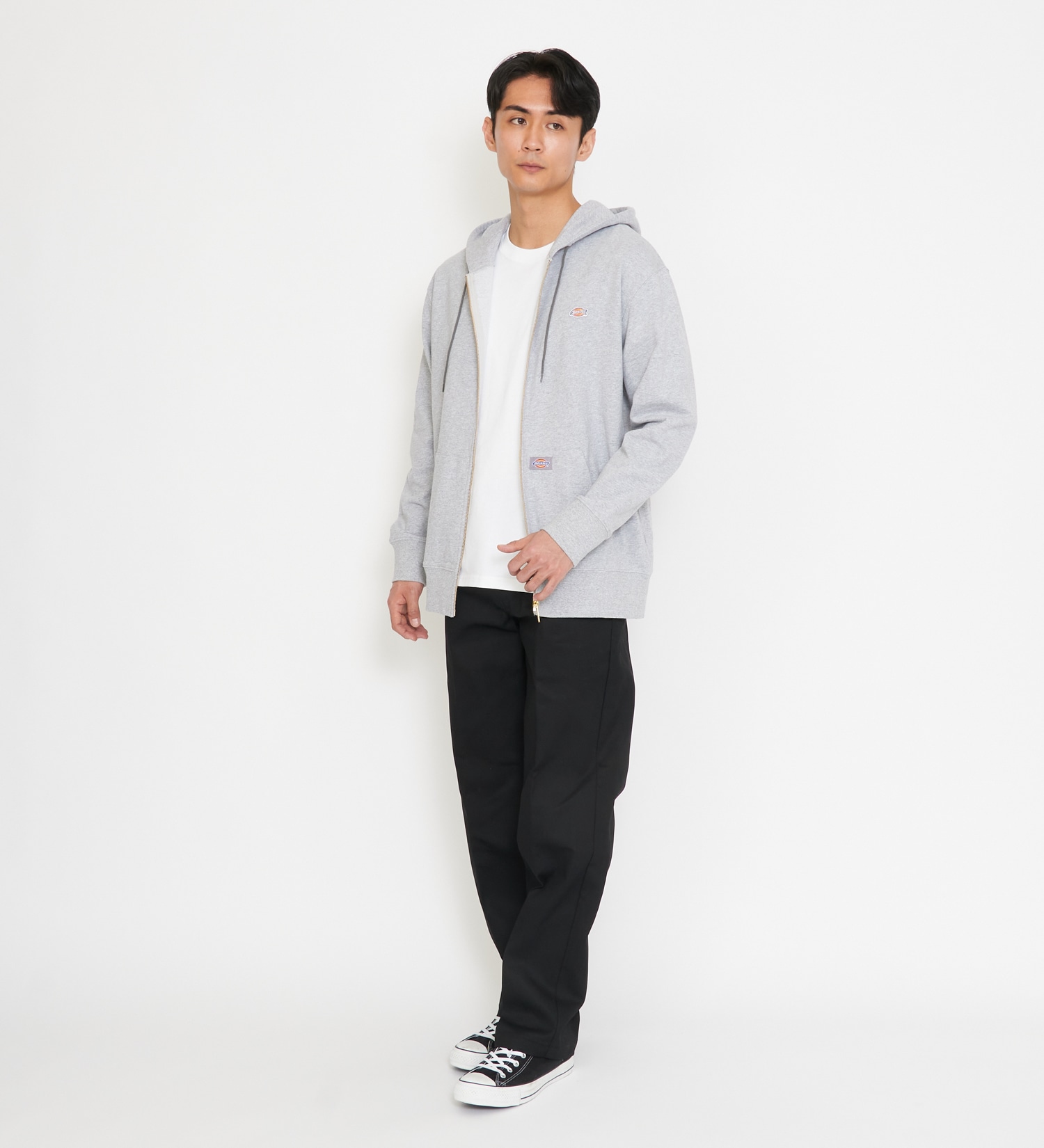Dickies(ディッキーズ)のワッペンジップアップパーカー|トップス/パーカー/メンズ|ヘザ－グレー