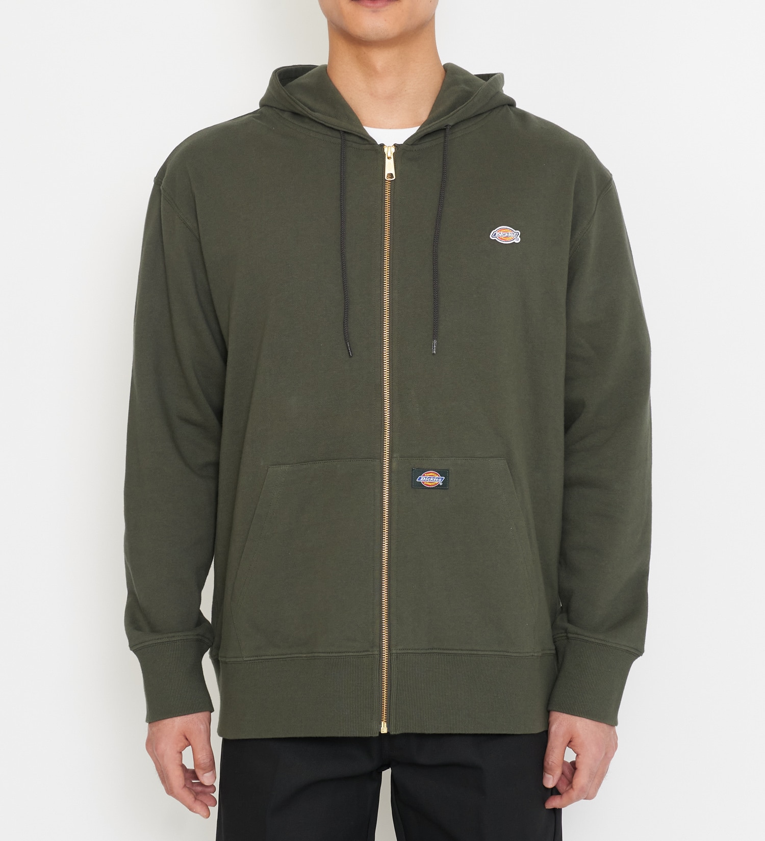 Dickies(ディッキーズ)のワッペンジップアップパーカー|トップス/パーカー/メンズ|オリーブ