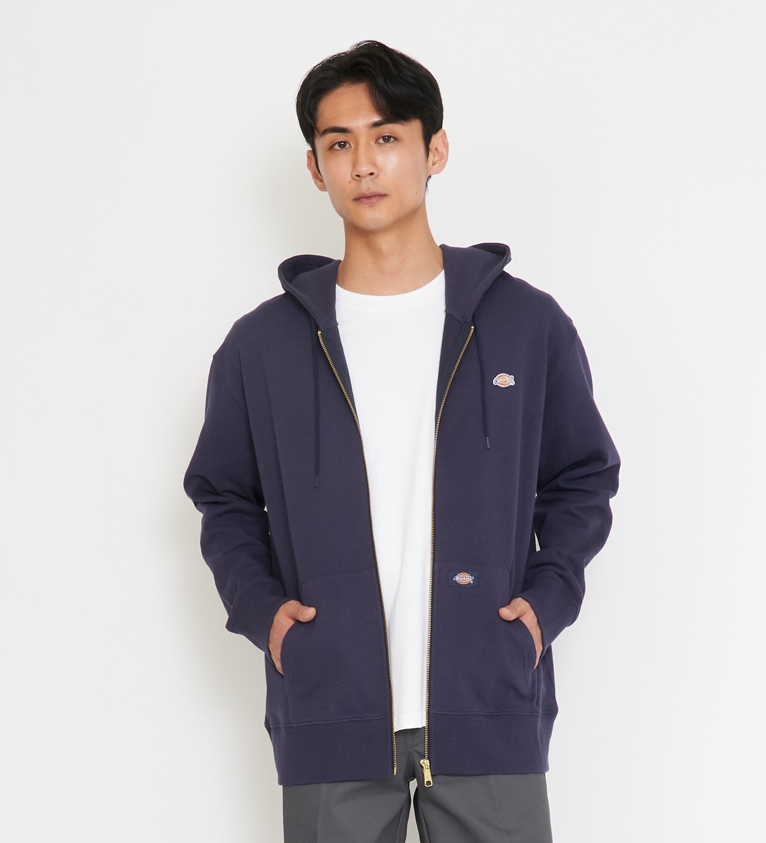 Dickies(ディッキーズ)のワッペンジップアップパーカー|トップス/パーカー/メンズ|ネイビー