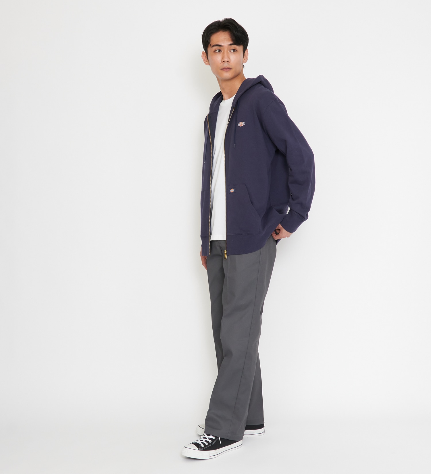 Dickies(ディッキーズ)のワッペンジップアップパーカー|トップス/パーカー/メンズ|ネイビー