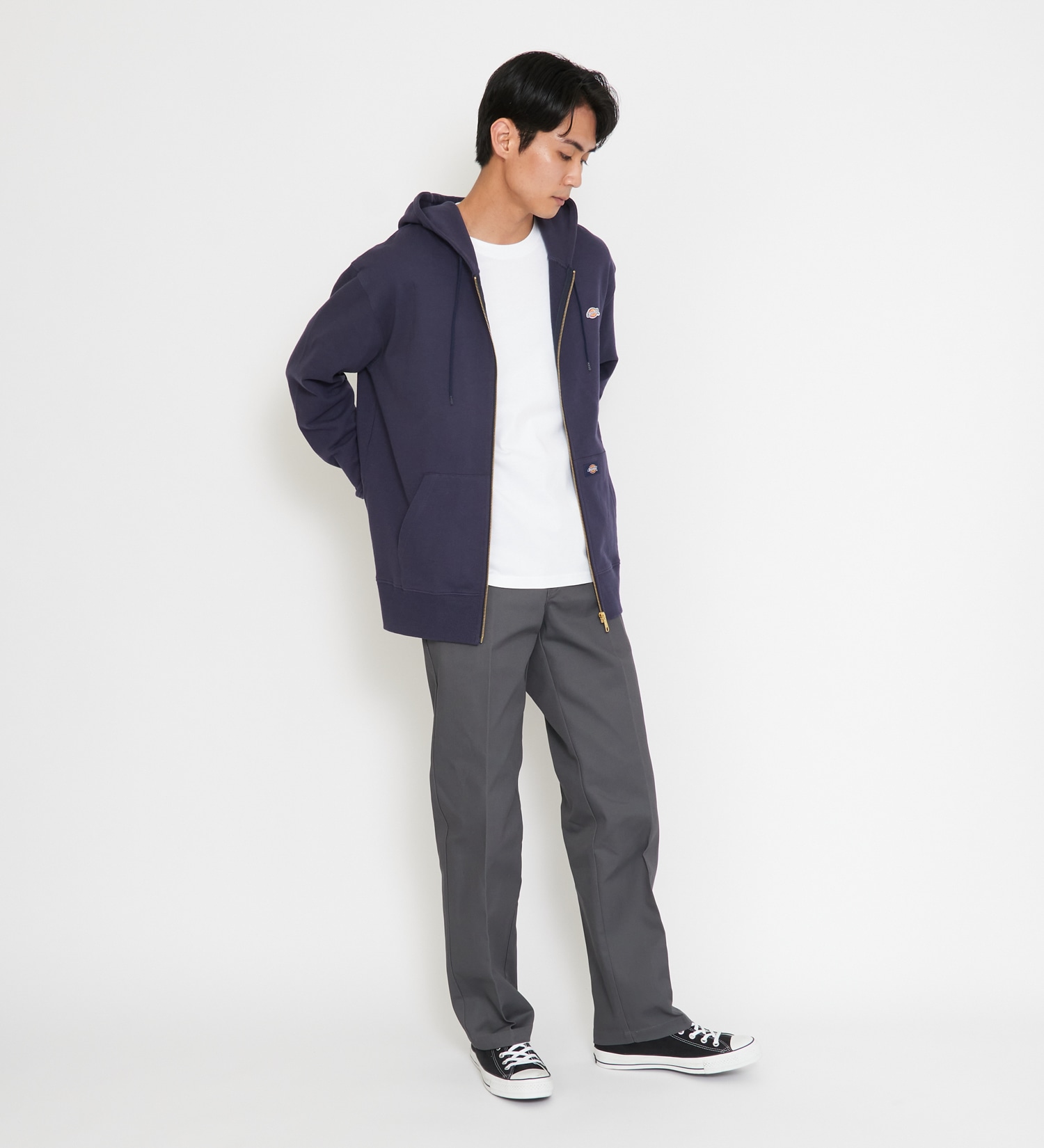 Dickies(ディッキーズ)のワッペンジップアップパーカー|トップス/パーカー/メンズ|ネイビー