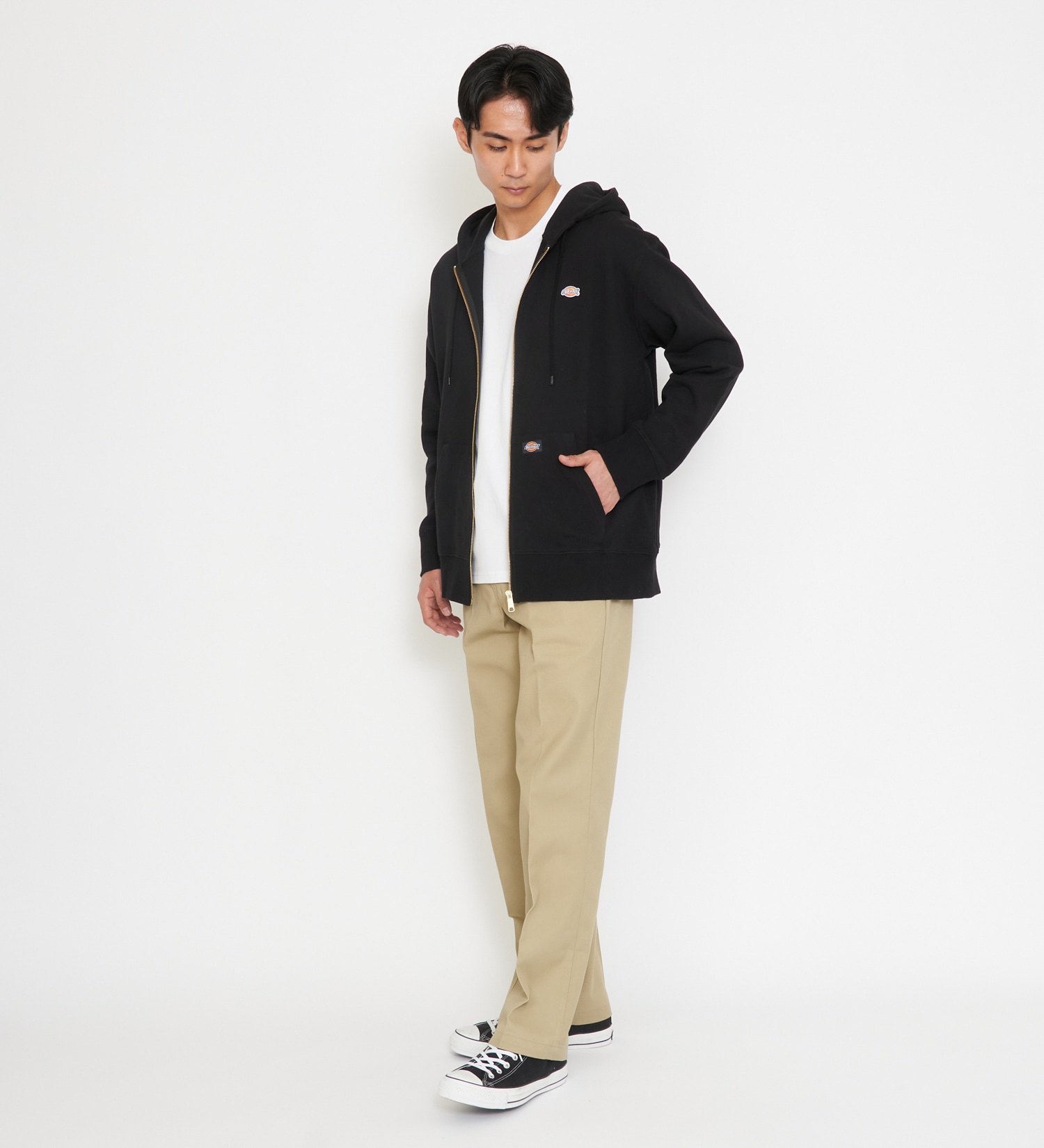 Dickies(ディッキーズ)のワッペンジップアップパーカー|トップス/パーカー/メンズ|ブラック