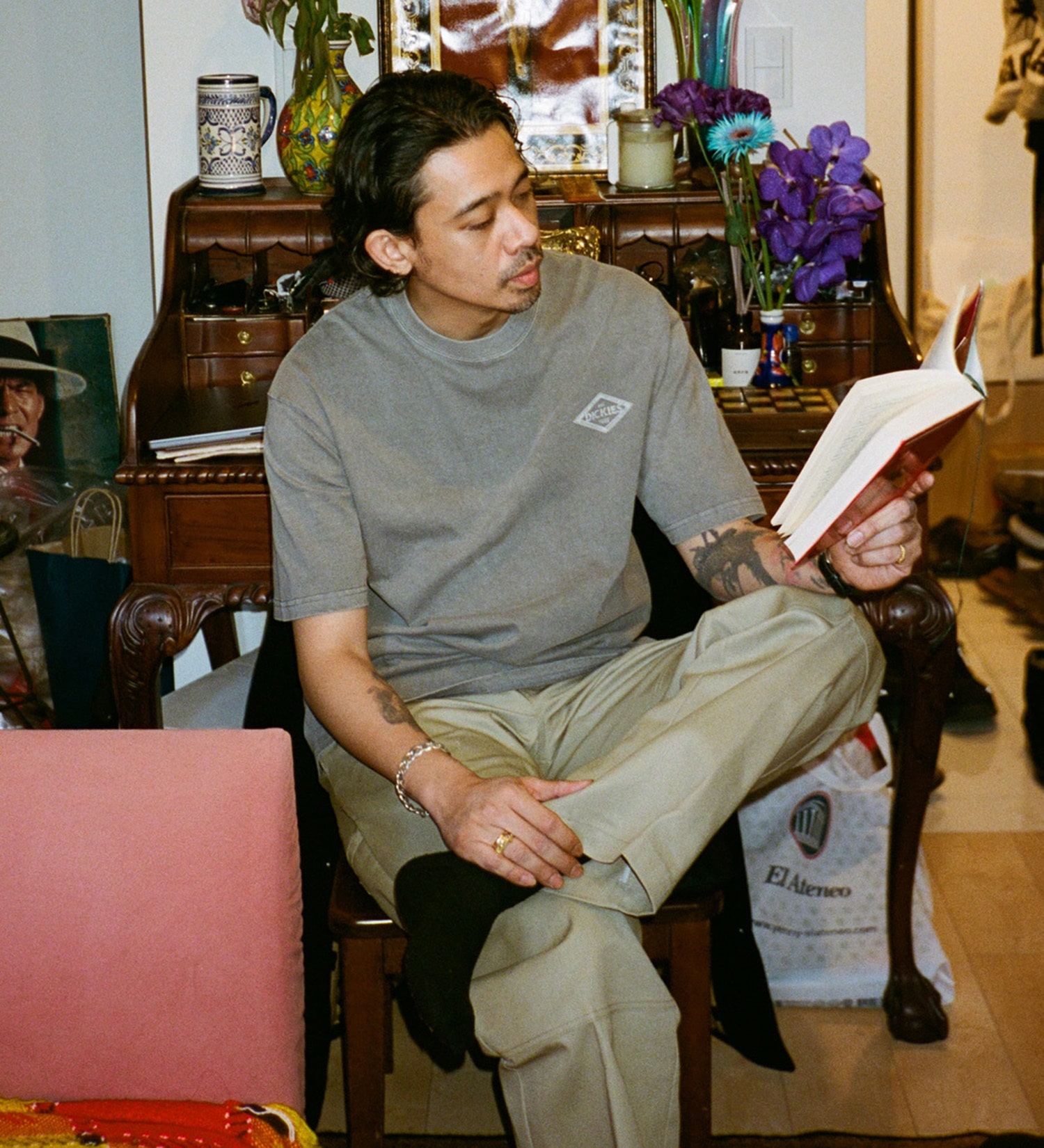 Dickies(ディッキーズ)の【Dickies xYamanobe Bros】AMERICAN プリントTシャツ 半袖|トップス/Tシャツ/カットソー/メンズ|ライトグレー
