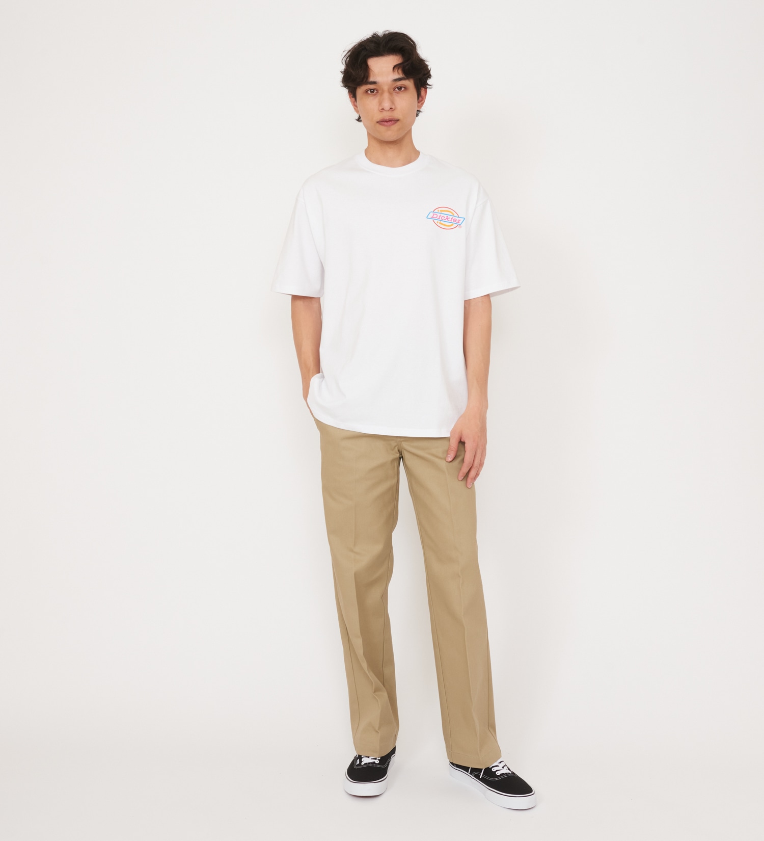 Dickies(ディッキーズ)の【Dickies xYamanobe Bros】NEONLOGOプリントTシャツ 半袖|トップス/Tシャツ/カットソー/メンズ|ホワイト