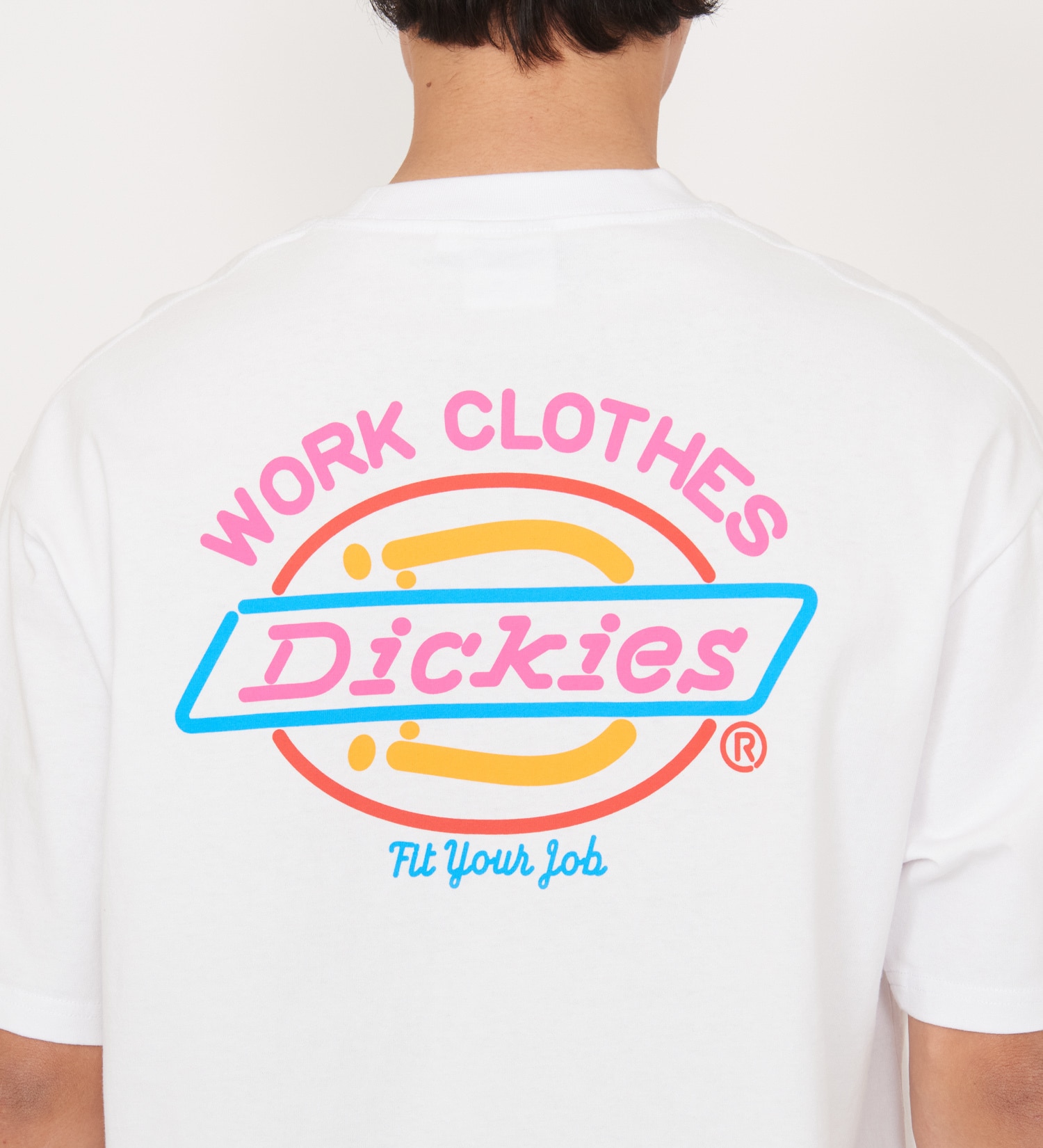 Dickies(ディッキーズ)の【Dickies xYamanobe Bros】NEONLOGOプリントTシャツ 半袖|トップス/Tシャツ/カットソー/メンズ|ホワイト