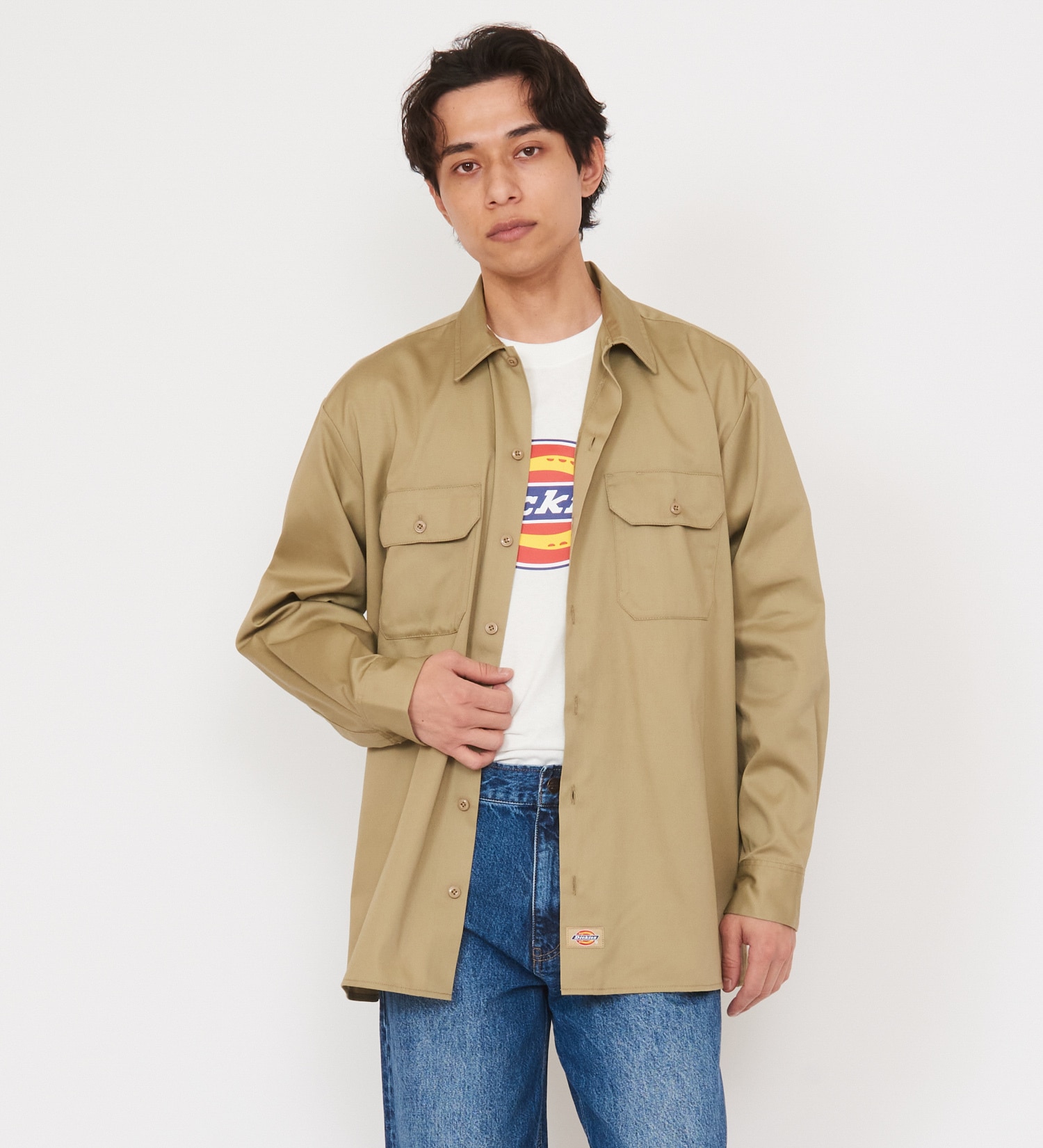 Dickies(ディッキーズ)のワークシャツ 長袖 "574"|トップス/シャツ/ブラウス/メンズ|ベージュ