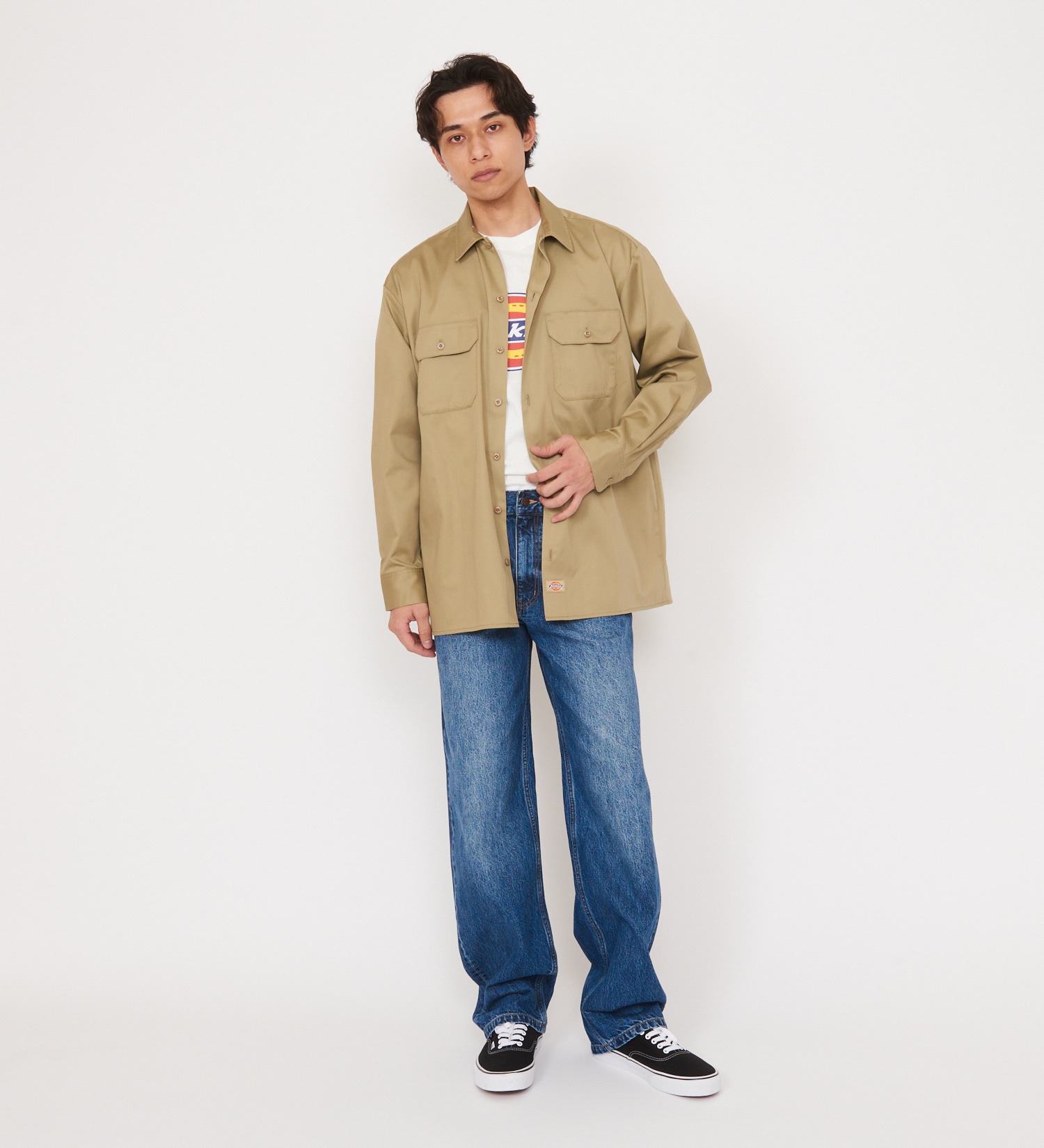 Dickies(ディッキーズ)のワークシャツ 長袖 "574"|トップス/シャツ/ブラウス/メンズ|ベージュ