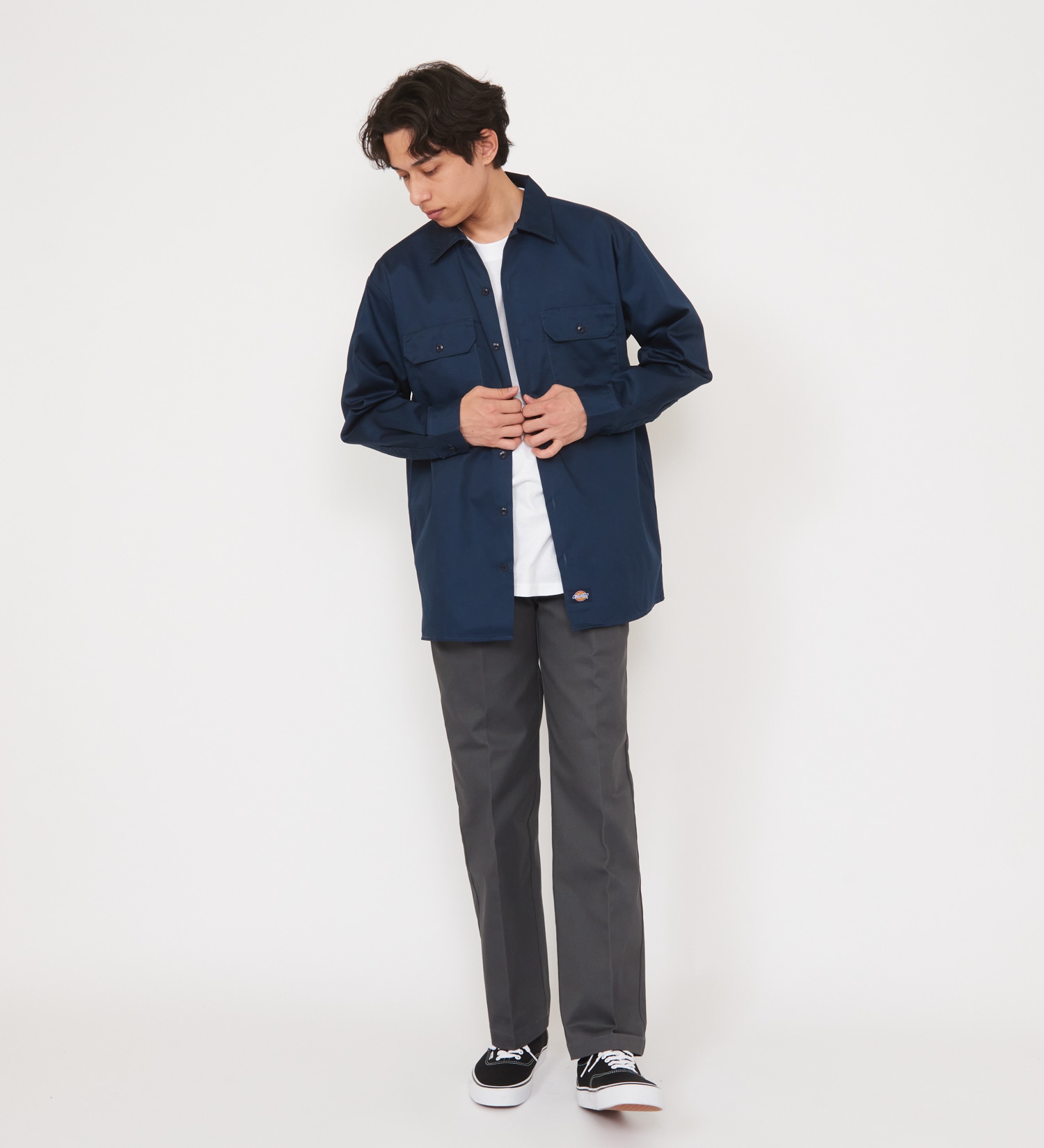 Dickies(ディッキーズ)のワークシャツ 長袖 "574"|トップス/シャツ/ブラウス/メンズ|ネイビー