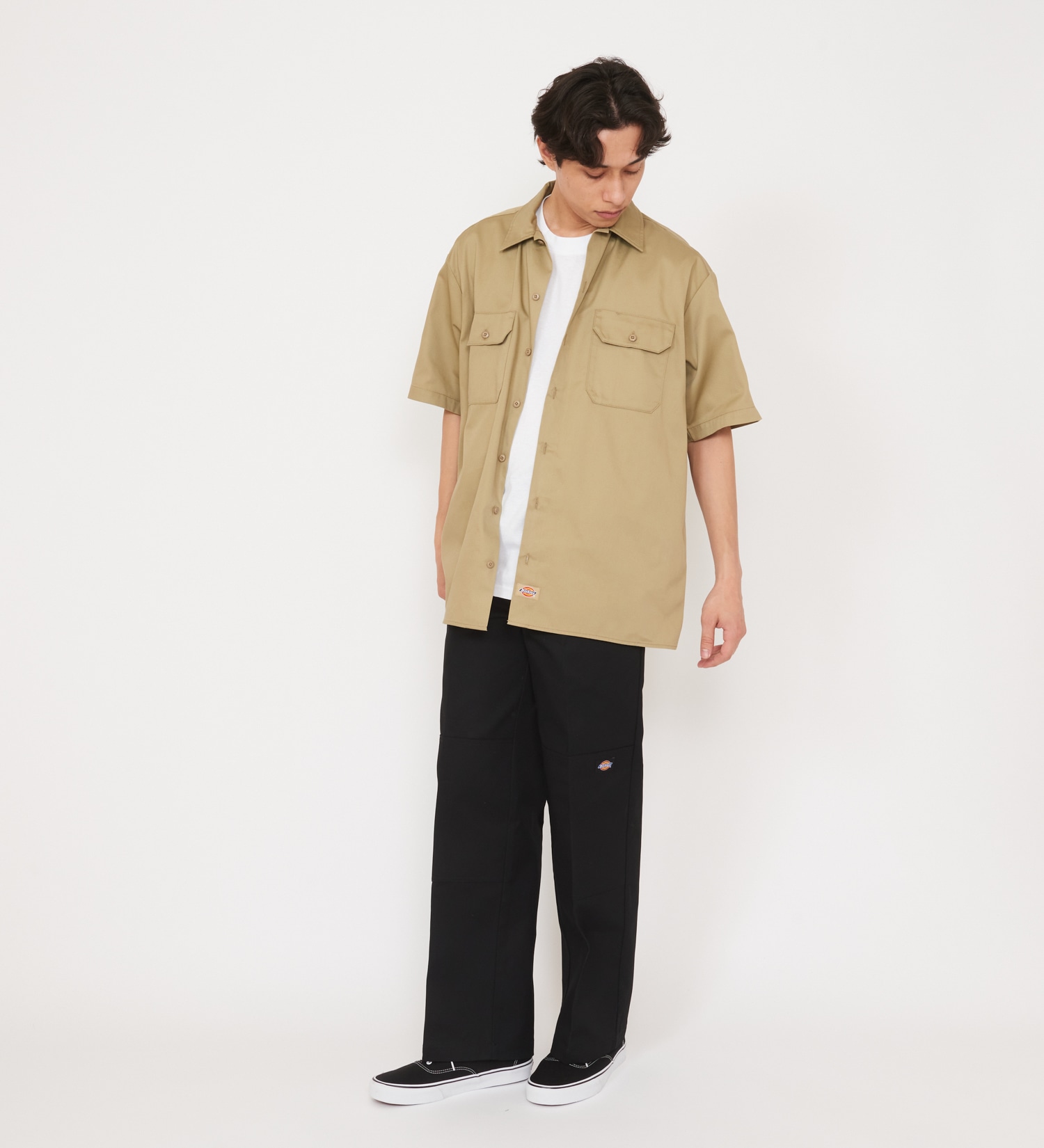 Dickies(ディッキーズ)の【大きいサイズ】ワークシャツ 半袖 "1574"|トップス/シャツ/ブラウス/メンズ|ベージュ