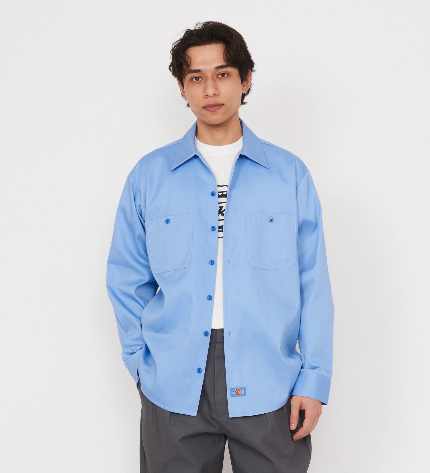 Dickies(ディッキーズ)のライト ワークシャツ　長袖 (Japan fit)|トップス/シャツ/ブラウス/メンズ|スカイブルー