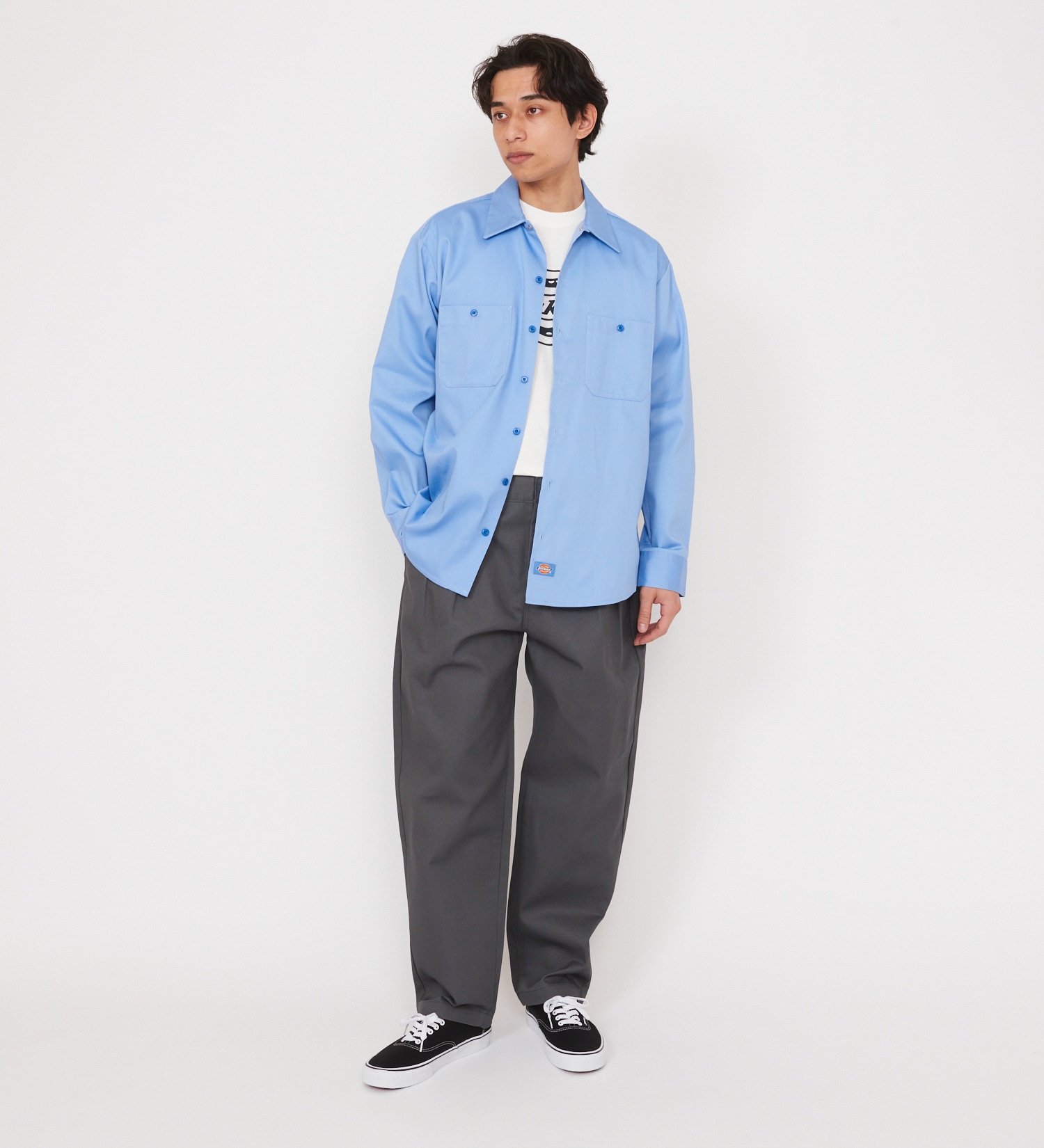 Dickies(ディッキーズ)のライト ワークシャツ　長袖 (Japan fit)|トップス/シャツ/ブラウス/メンズ|スカイブルー