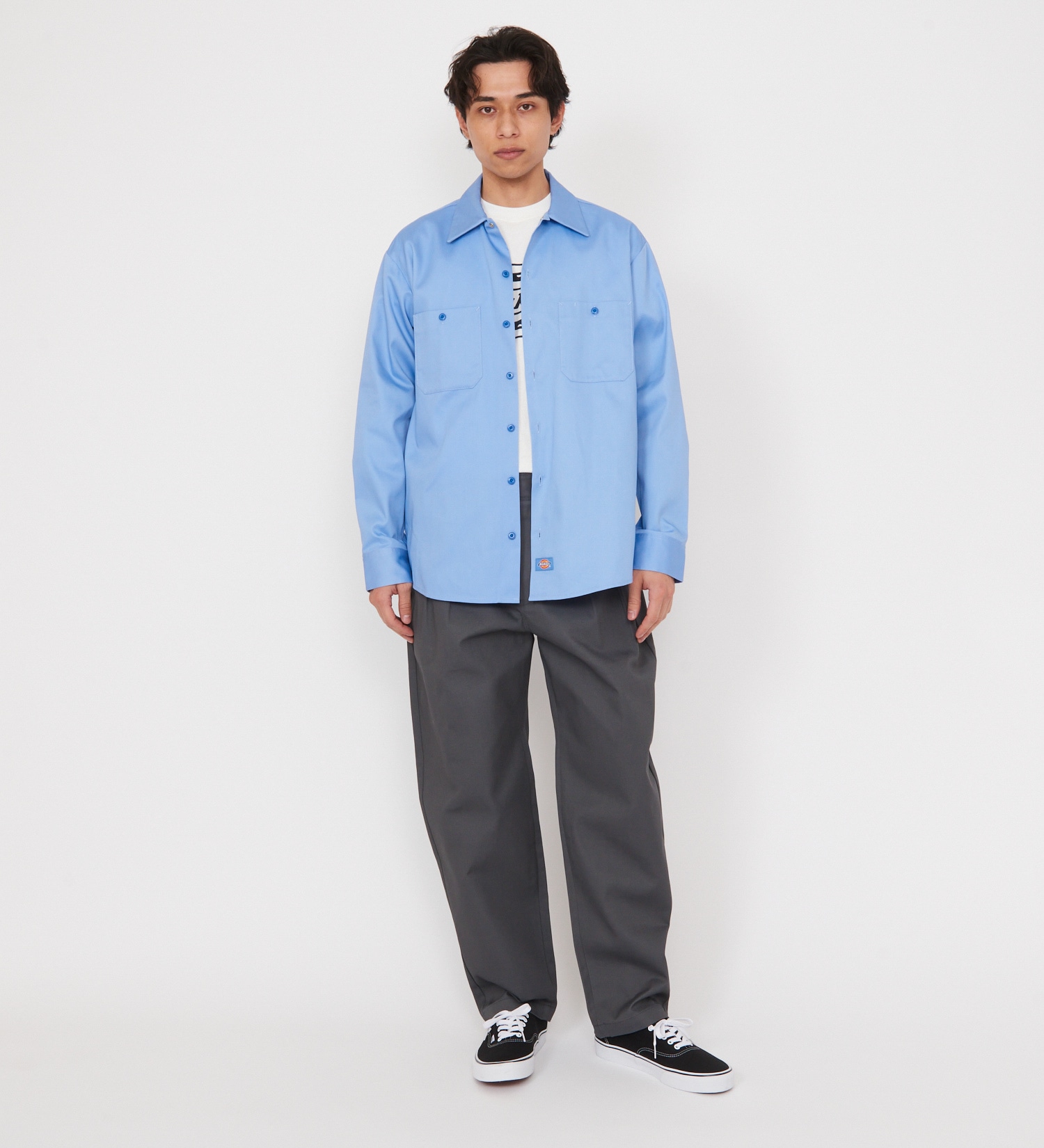 Dickies(ディッキーズ)のライト ワークシャツ　長袖 (Japan fit)|トップス/シャツ/ブラウス/メンズ|スカイブルー