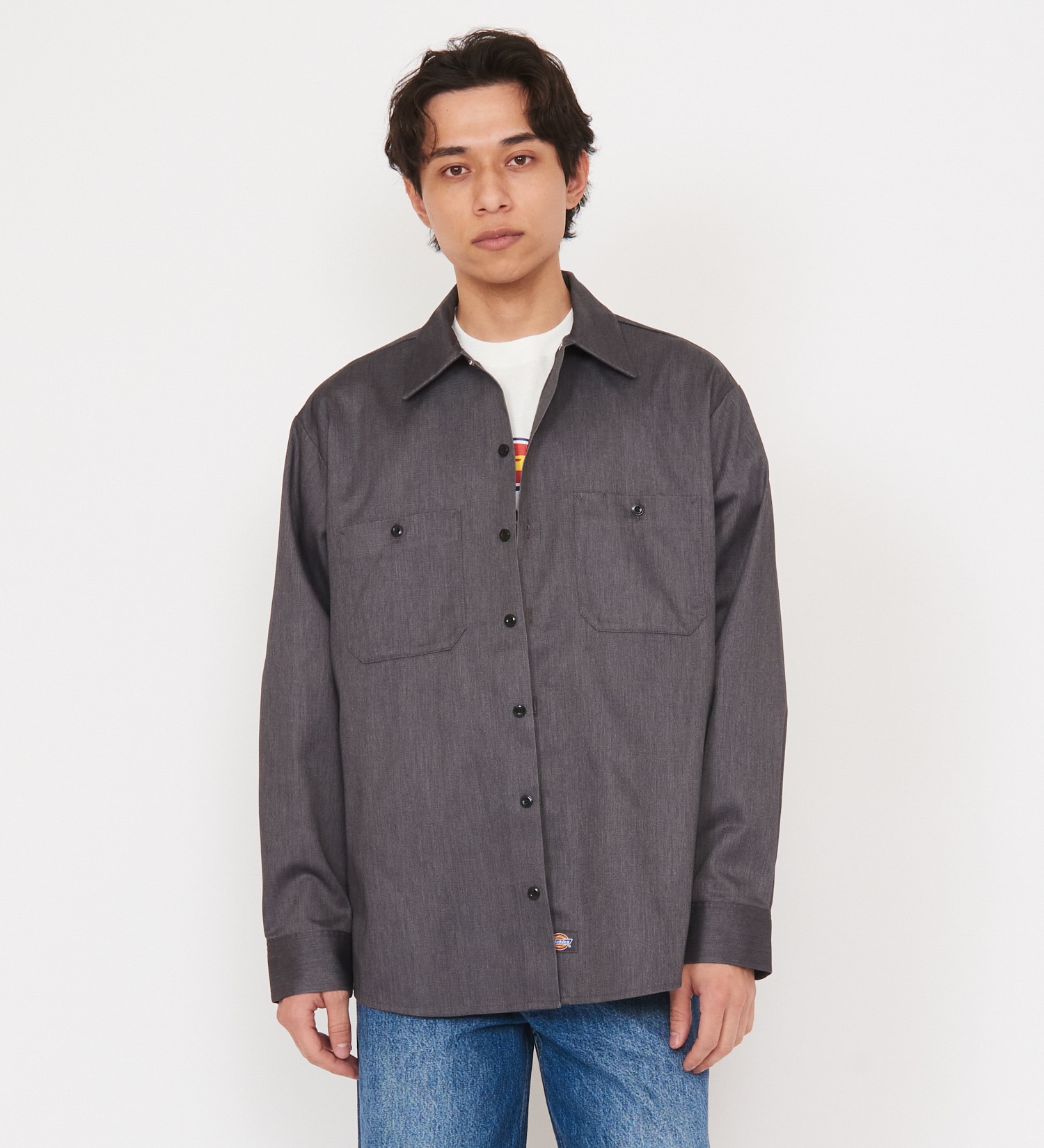 Dickies(ディッキーズ)のライト ワークシャツ　長袖 (Japan fit)|トップス/シャツ/ブラウス/メンズ|ヘザ－グレー