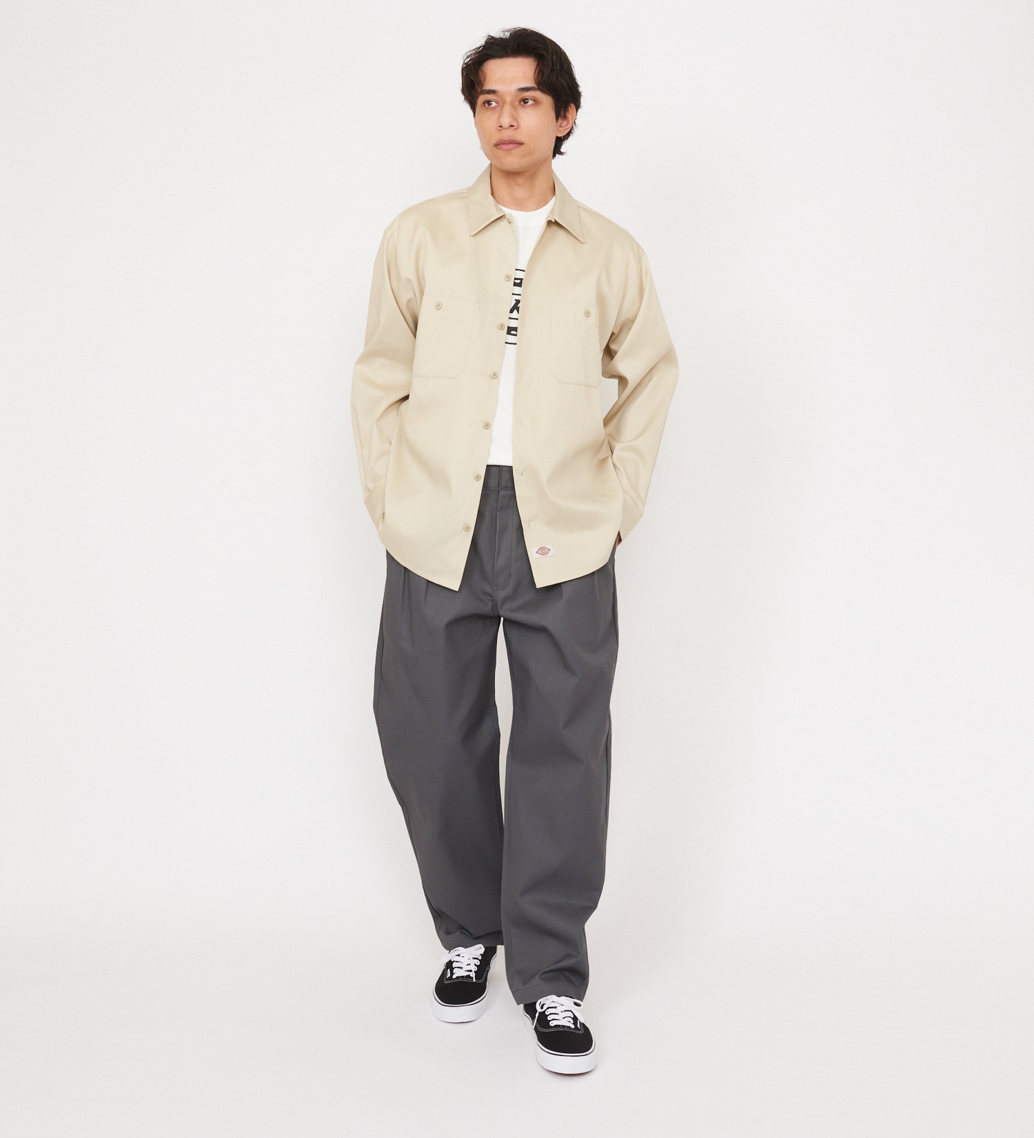 Dickies(ディッキーズ)のライト ワークシャツ　長袖 (Japan fit)|トップス/シャツ/ブラウス/メンズ|ライトベージュ
