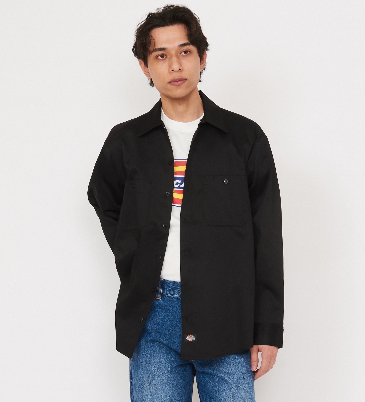 Dickies(ディッキーズ)のライト ワークシャツ　長袖 (Japan fit)|トップス/シャツ/ブラウス/メンズ|ブラック