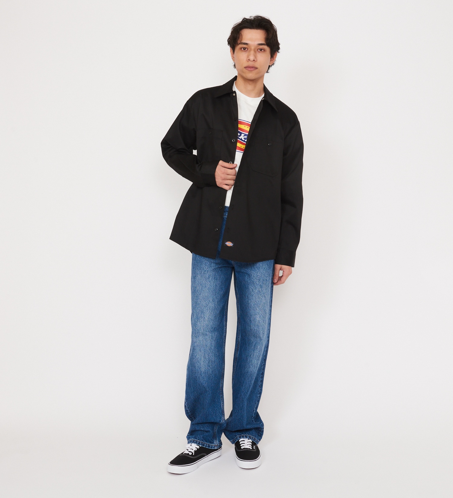 Dickies(ディッキーズ)のライト ワークシャツ　長袖 (Japan fit)|トップス/シャツ/ブラウス/メンズ|ブラック
