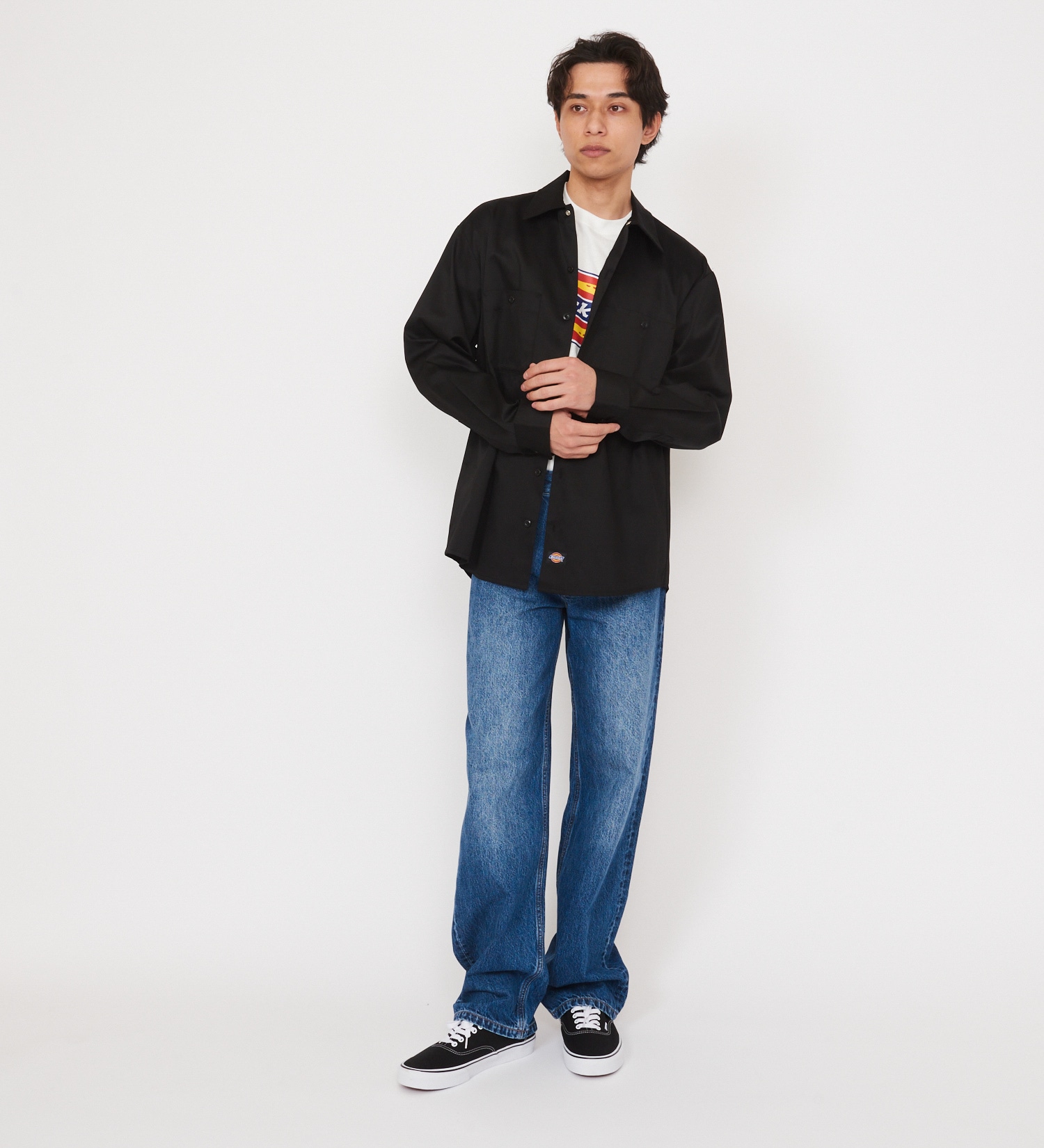 Dickies(ディッキーズ)のライト ワークシャツ　長袖 (Japan fit)|トップス/シャツ/ブラウス/メンズ|ブラック