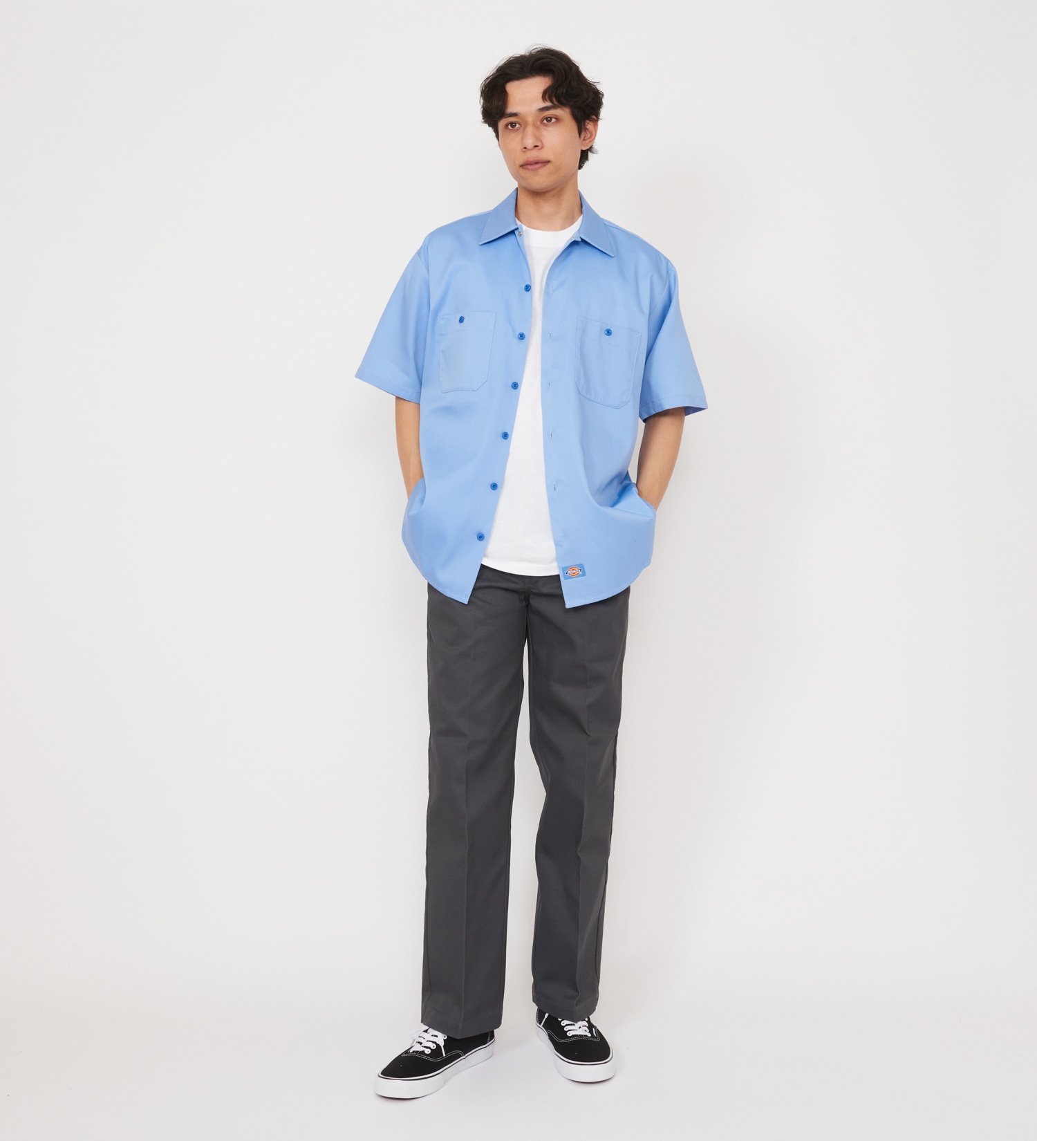 Dickies(ディッキーズ)のライト ワークシャツ 半袖 (Japan fit)|トップス/シャツ/ブラウス/メンズ|スカイブルー