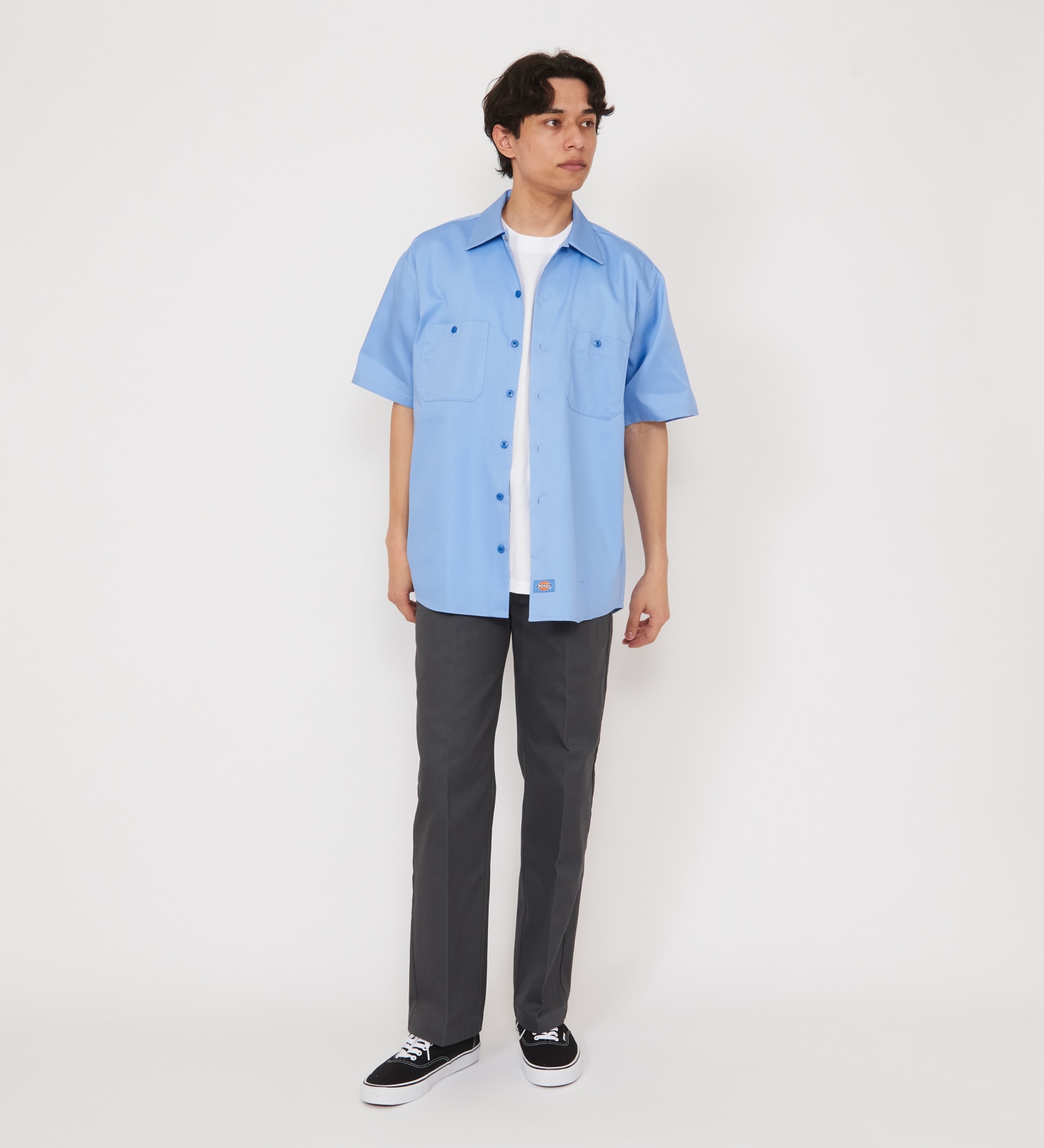 Dickies(ディッキーズ)のライト ワークシャツ 半袖 (Japan fit)|トップス/シャツ/ブラウス/メンズ|スカイブルー