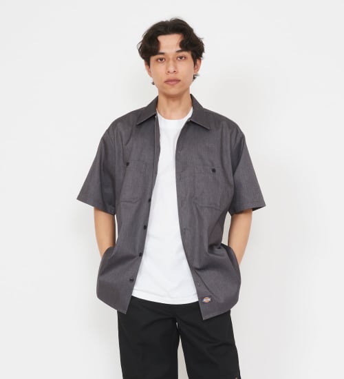 Dickies(ディッキーズ)のライト ワークシャツ 半袖 (Japan fit)|トップス/シャツ/ブラウス/メンズ|ヘザ－グレー