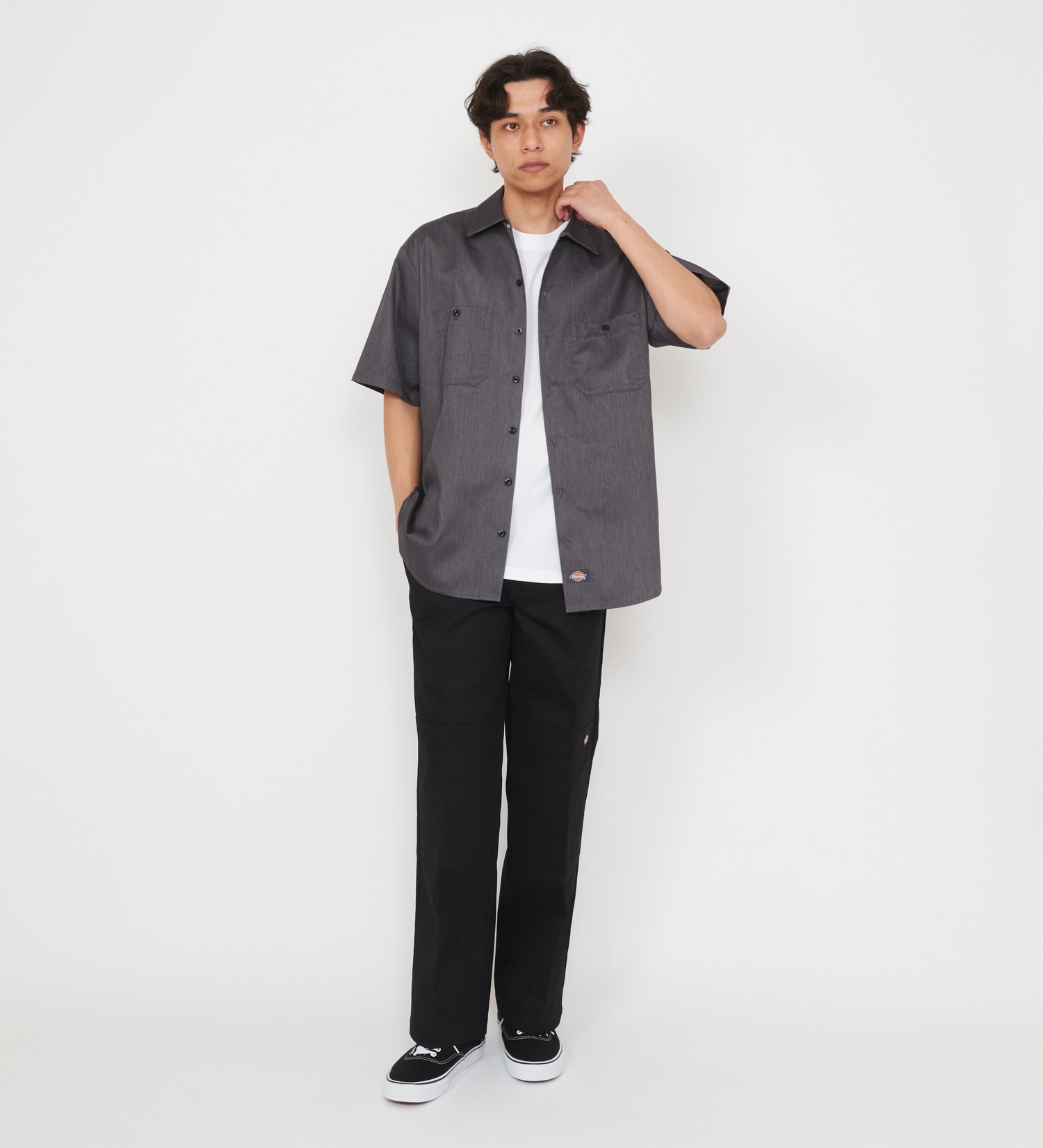 Dickies(ディッキーズ)のライト ワークシャツ 半袖 (Japan fit)|トップス/シャツ/ブラウス/メンズ|ヘザ－グレー