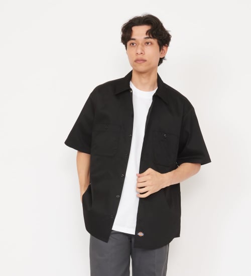 Dickies(ディッキーズ)のライト ワークシャツ 半袖 (Japan fit)|トップス/シャツ/ブラウス/メンズ|ブラック