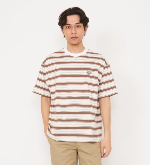Dickies(ディッキーズ)のボーダーTシャツ 半袖|トップス/Tシャツ/カットソー/メンズ|ベージュ