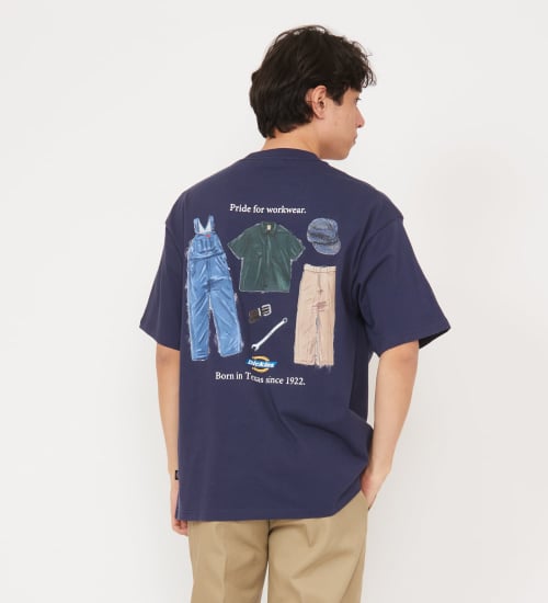 Dickies(ディッキーズ)の【大きいサイズ】ハンドドローイングTシャツ　半袖|トップス/Tシャツ/カットソー/メンズ|ネイビー