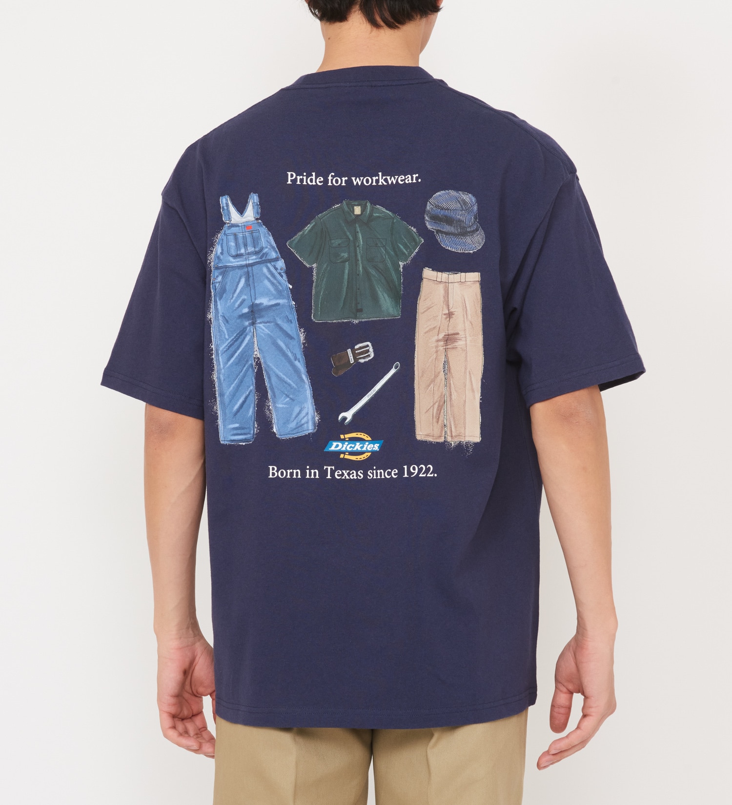 Dickies(ディッキーズ)の【大きいサイズ】ハンドドローイングTシャツ 半袖|トップス/Tシャツ/カットソー/メンズ|ネイビー