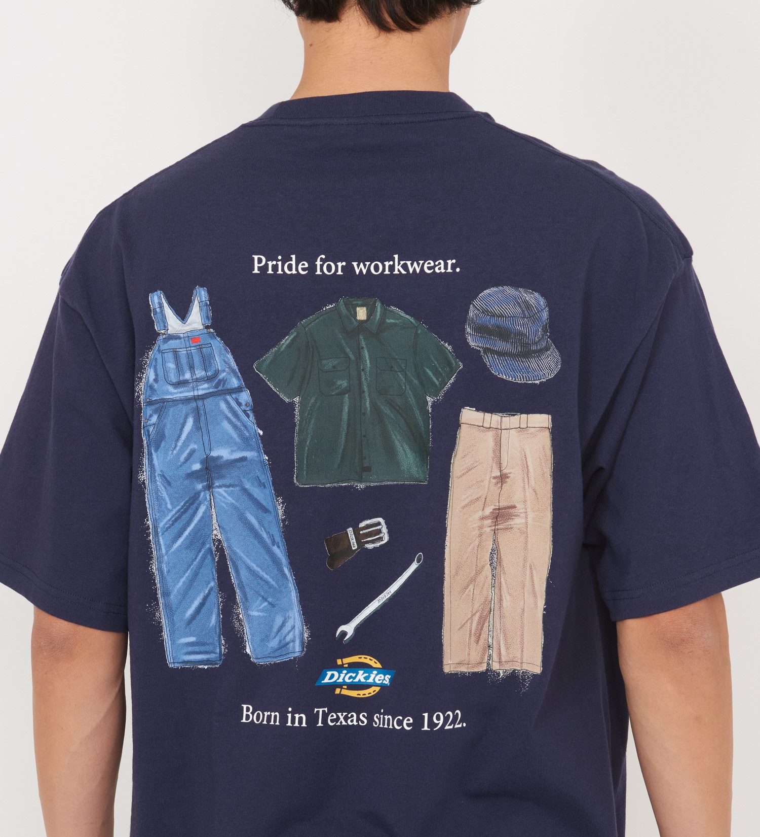 Dickies(ディッキーズ)の【大きいサイズ】ハンドドローイングTシャツ 半袖|トップス/Tシャツ/カットソー/メンズ|ネイビー