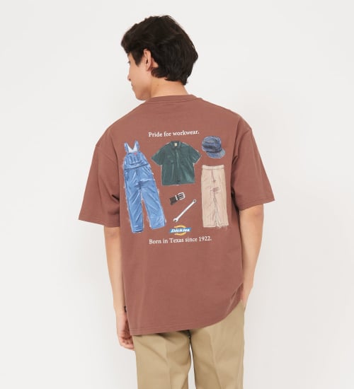 Dickies(ディッキーズ)の【大きいサイズ】ハンドドローイングTシャツ　半袖|トップス/Tシャツ/カットソー/メンズ|ブラウン