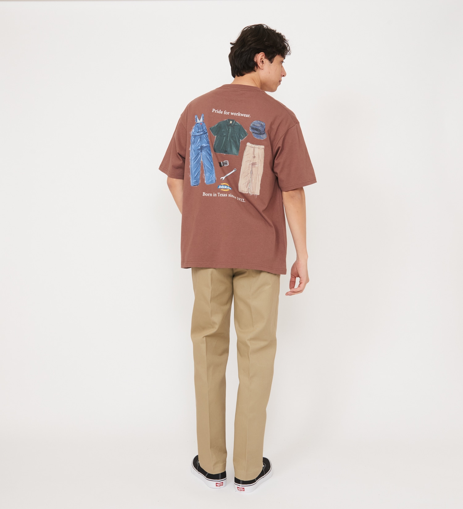 Dickies(ディッキーズ)の【大きいサイズ】ハンドドローイングTシャツ　半袖|トップス/Tシャツ/カットソー/メンズ|ブラウン