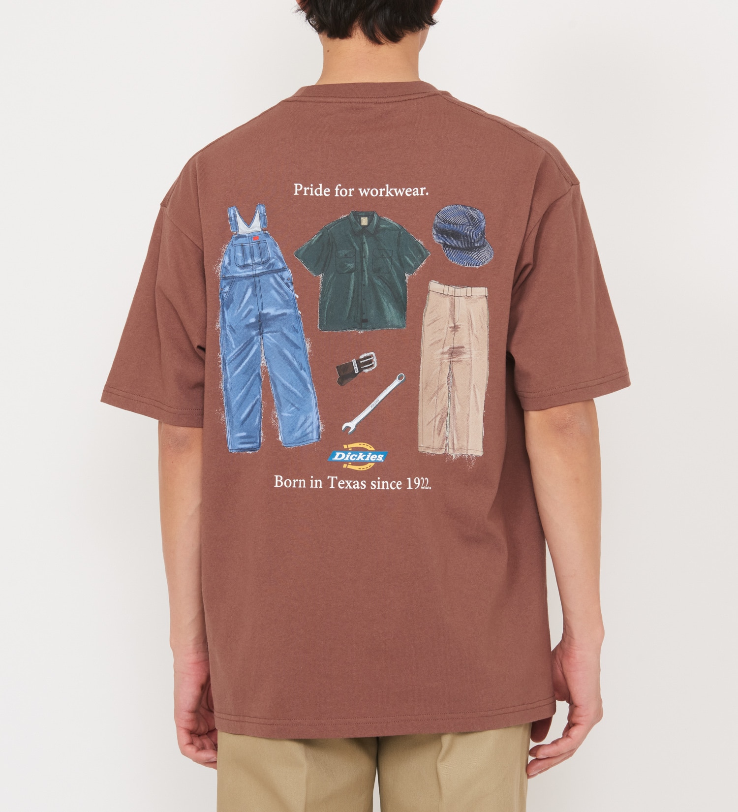 Dickies(ディッキーズ)の【大きいサイズ】ハンドドローイングTシャツ　半袖|トップス/Tシャツ/カットソー/メンズ|ブラウン