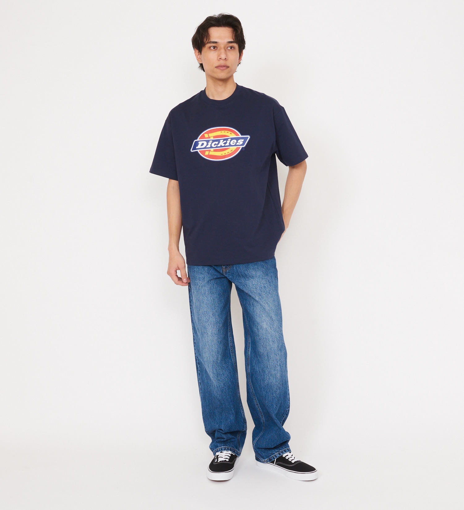 Dickies(ディッキーズ)の【大きいサイズ】Dickies フルカラーロゴTシャツ 半袖|トップス/Tシャツ/カットソー/メンズ|ネイビー