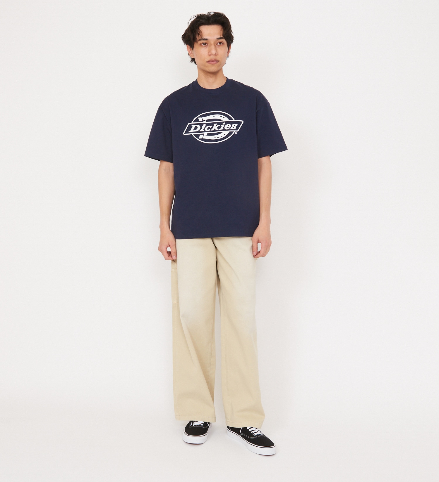 Dickies(ディッキーズ)の【大きいサイズ】Dickies モノトーンロゴTシャツ 半袖|トップス/Tシャツ/カットソー/メンズ|ネイビー