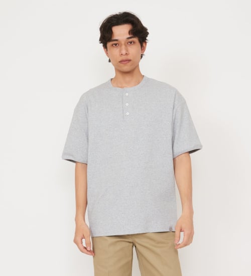 Dickies(ディッキーズ)のリブリラックスヘンリーネックTシャツ|トップス/Tシャツ/カットソー/メンズ|ヘザ－グレー